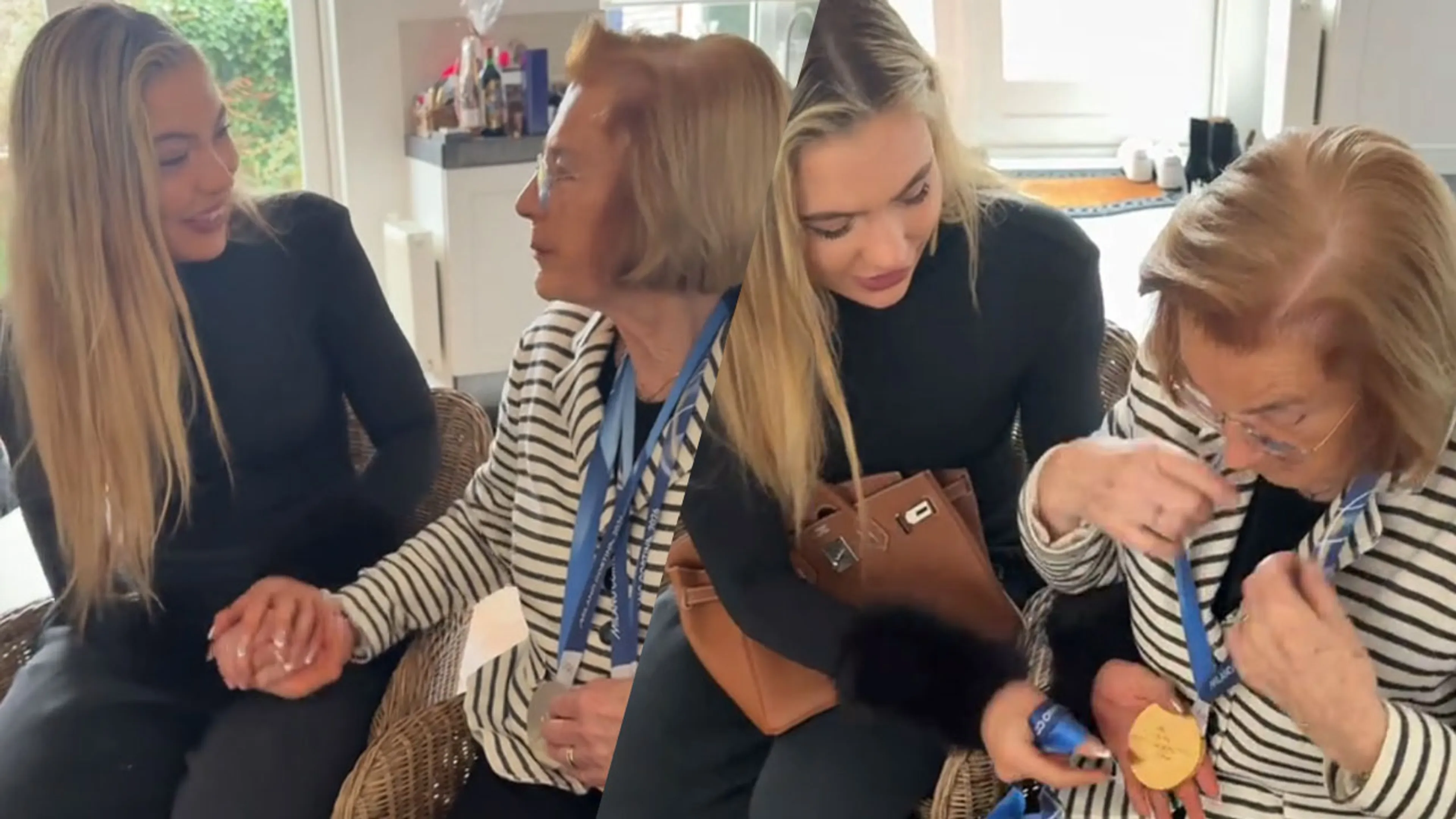 Jutta Leerdam toont medailles aan haar oma: 'Dit betekent zoveel voor me'