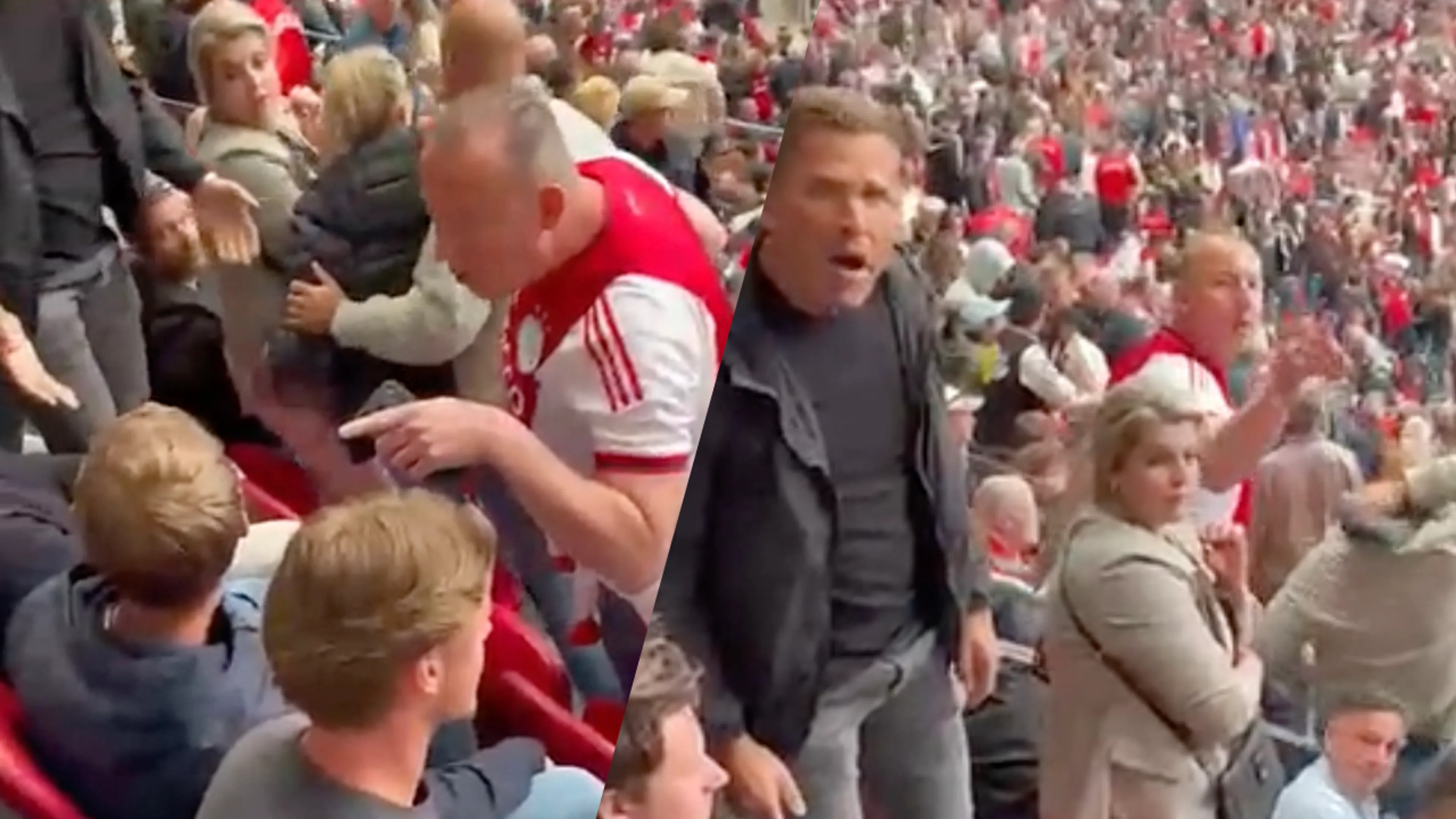 Video: FC Utrecht-supporter wekt woede in Ajax-vak met gejuich na winnende goal Van der Hoorn