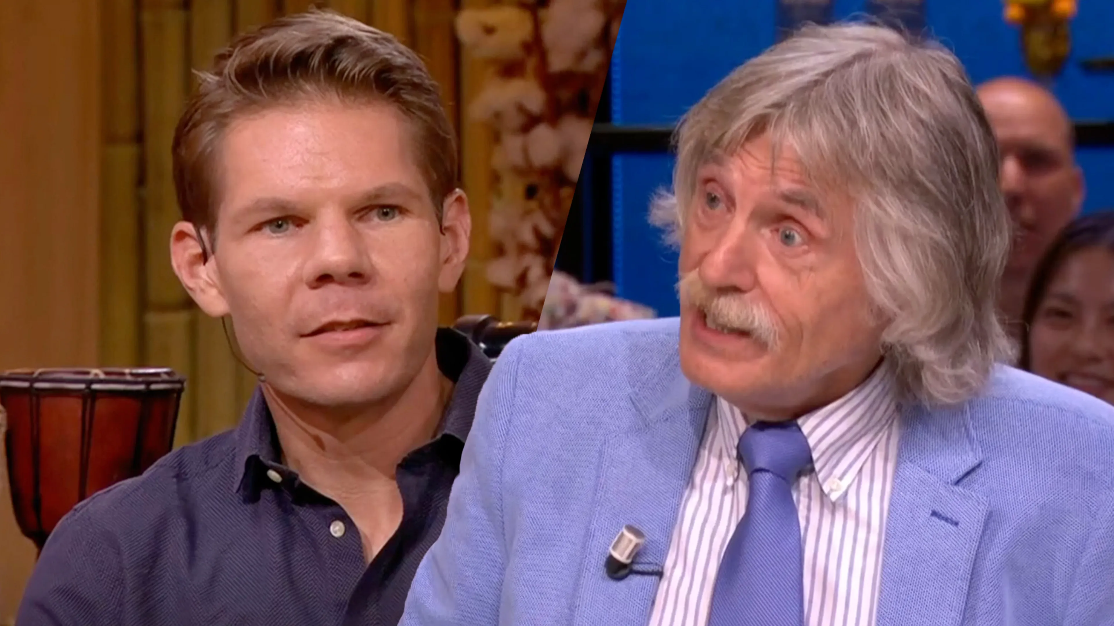 Johan Derksen spreekt Victor Vlam berispend toe: 'Daar heeft hij geen ene tering mee te maken!'