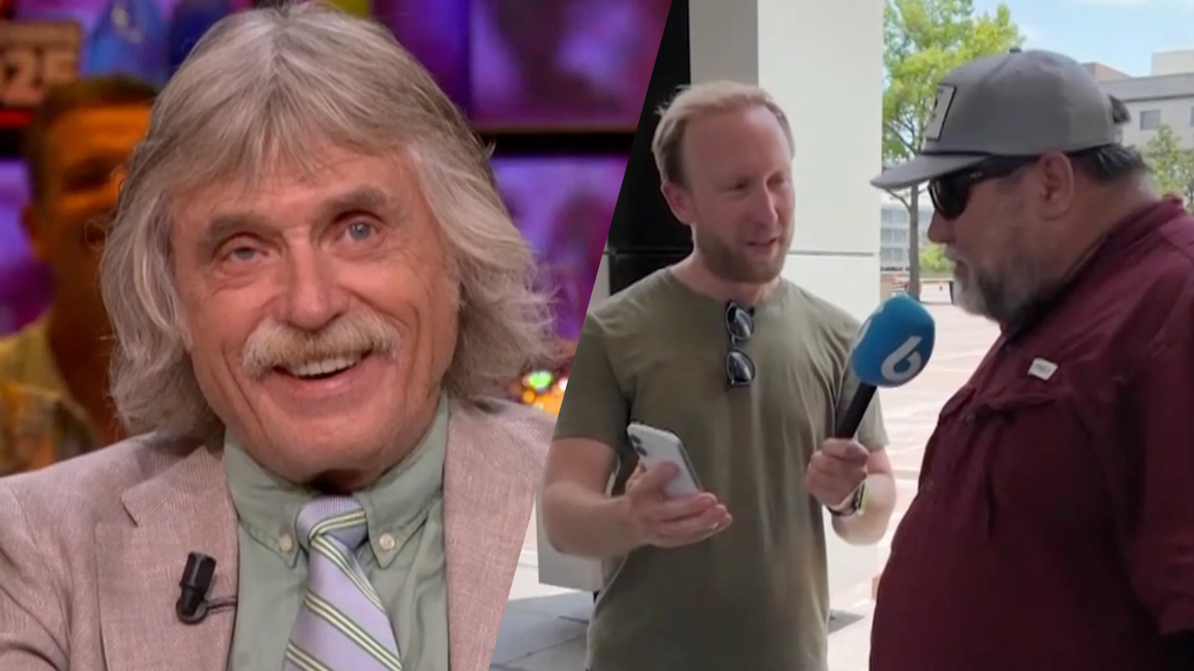Raymond Mens vraagt Amerikanen naar Johan Derksen: 'Hij lijkt op een Amerikaanse pornoster!'