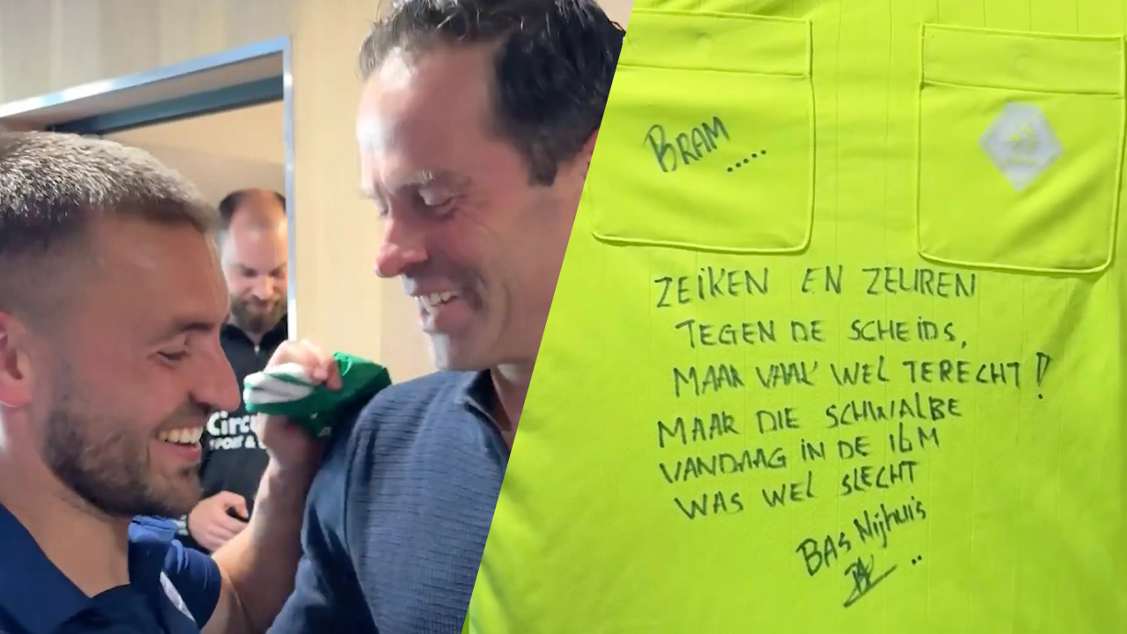 Bas Nijhuis ruilt shirt met Bram van Polen: 'Die schwalbe was echt slecht!'