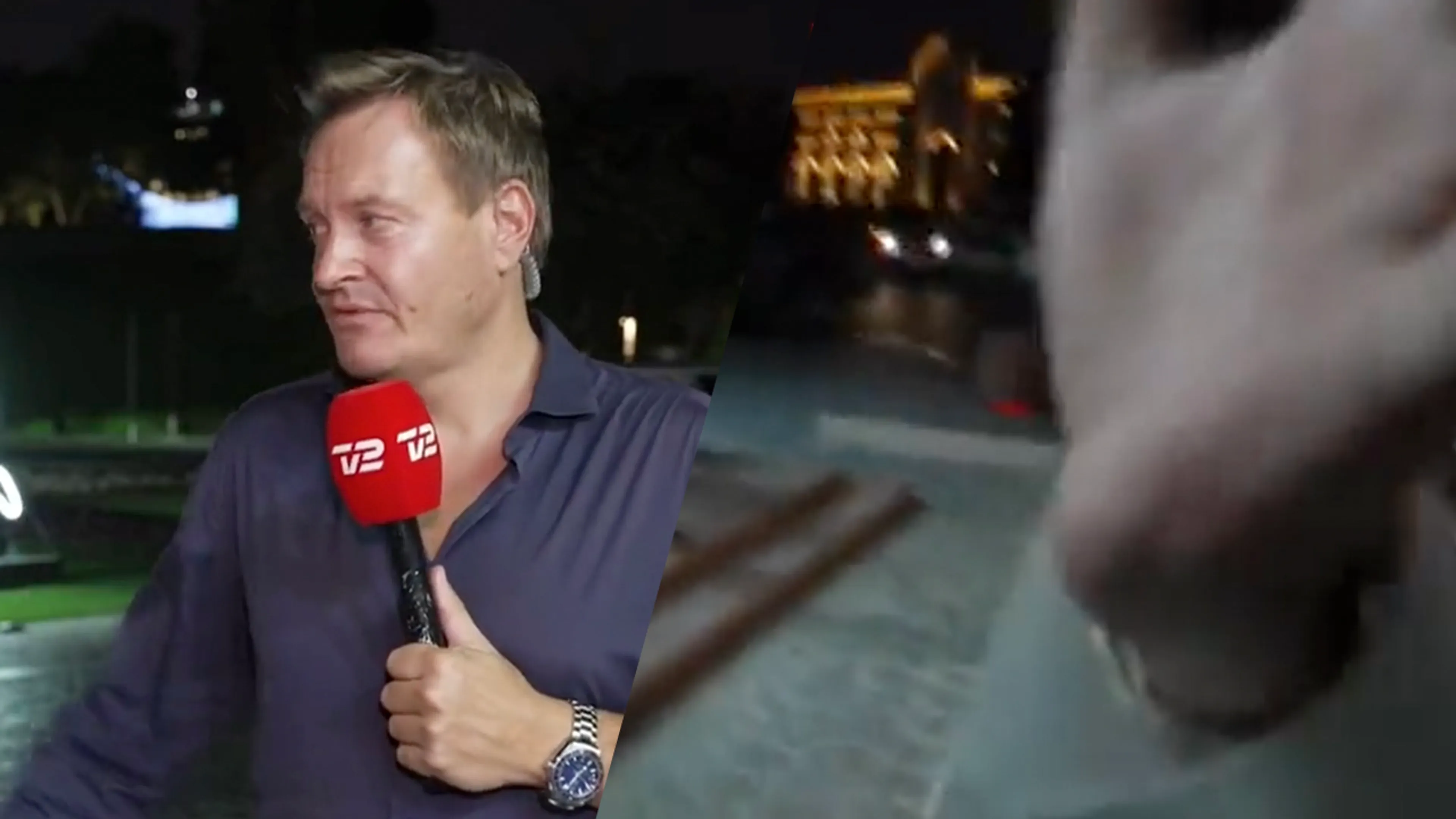 Deense live-uitzending onderbroken door beveiliging in Qatar: 'Je wilt de camera slopen?!'