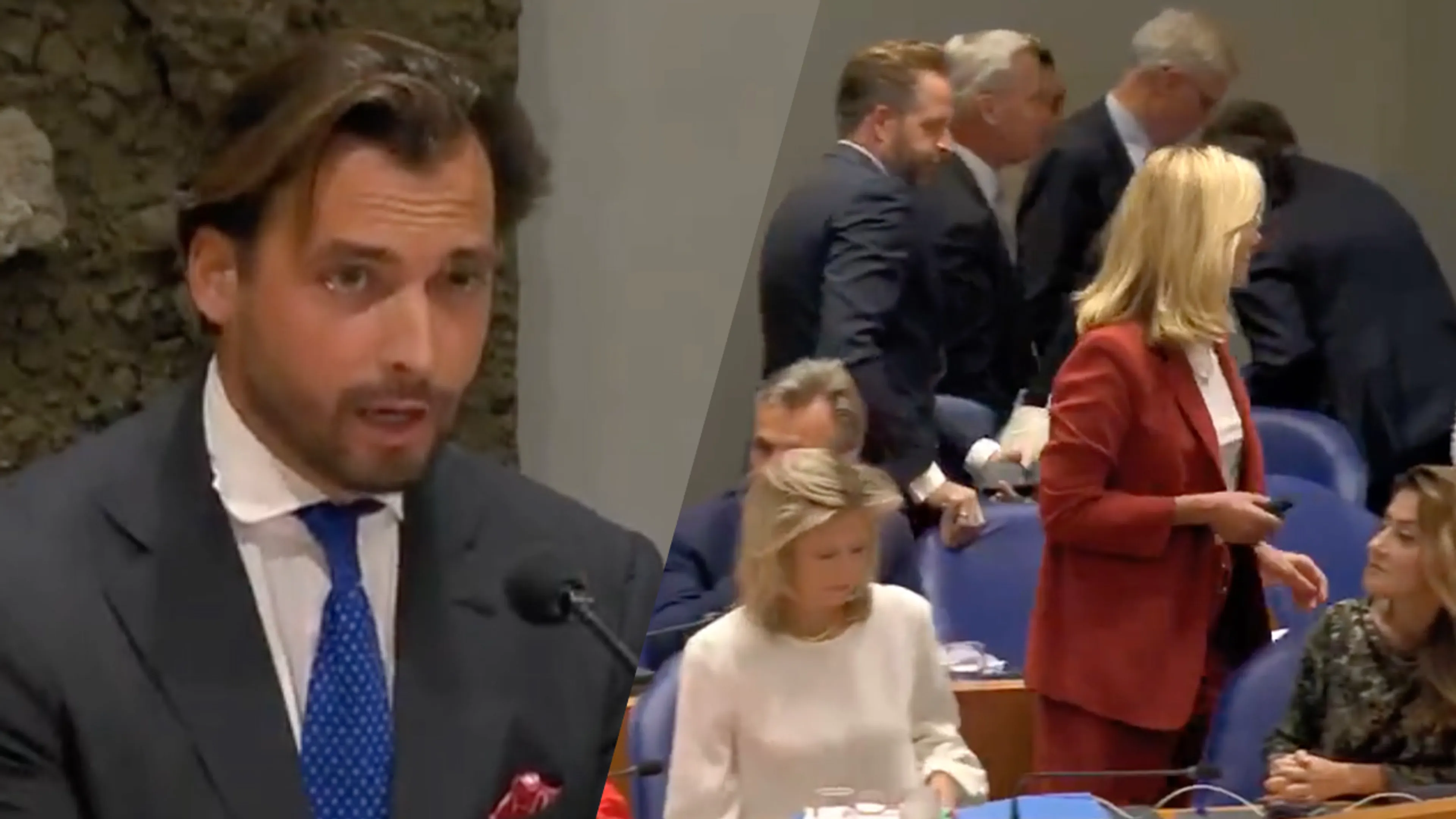 Hele kabinet verlaat zaal na opmerking van Thierry Baudet over Sigrid Kaag