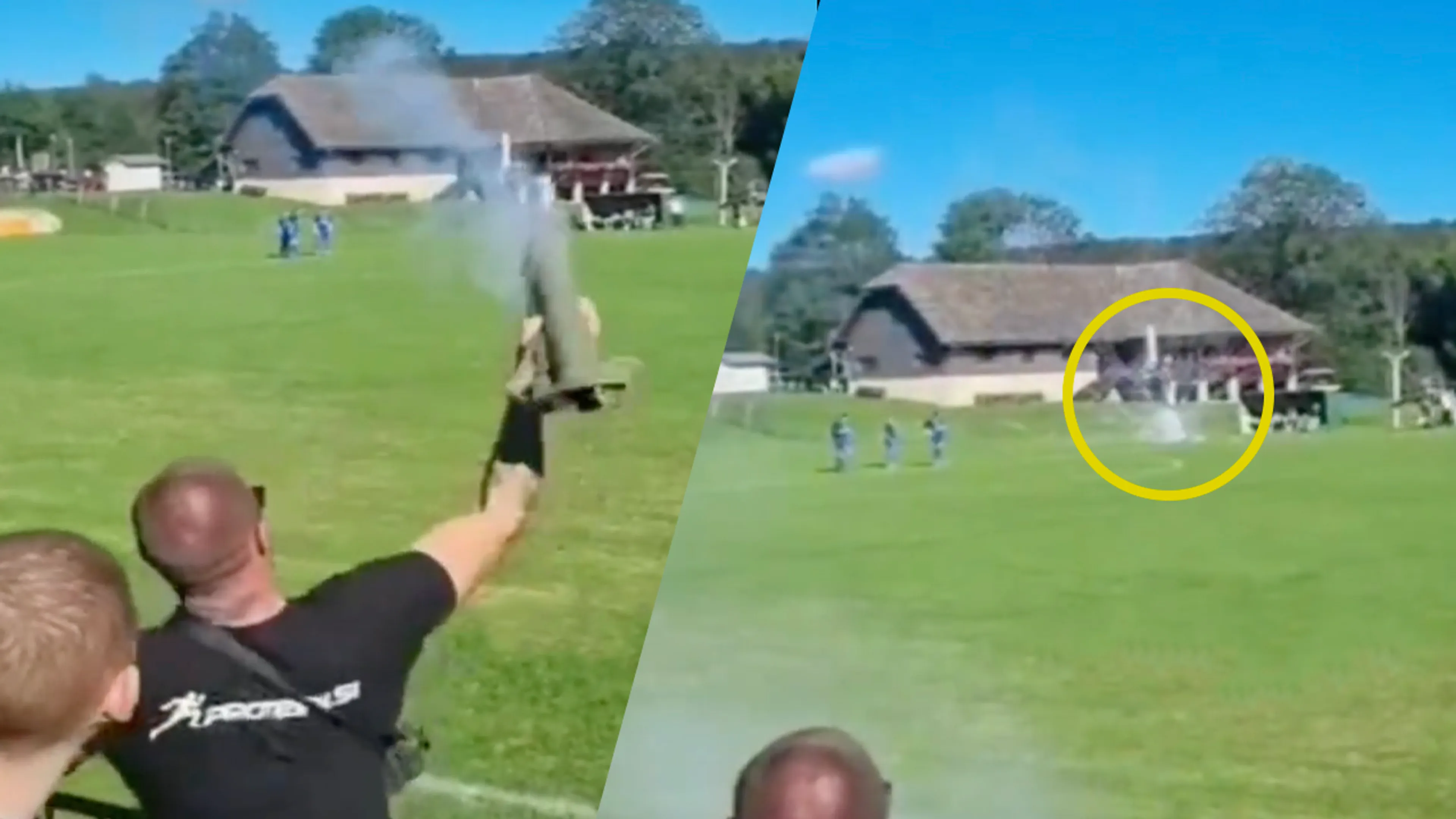 Bizar: Kroatische hooligan vuurt granaatwerper af tijdens voetbalwedstrijd