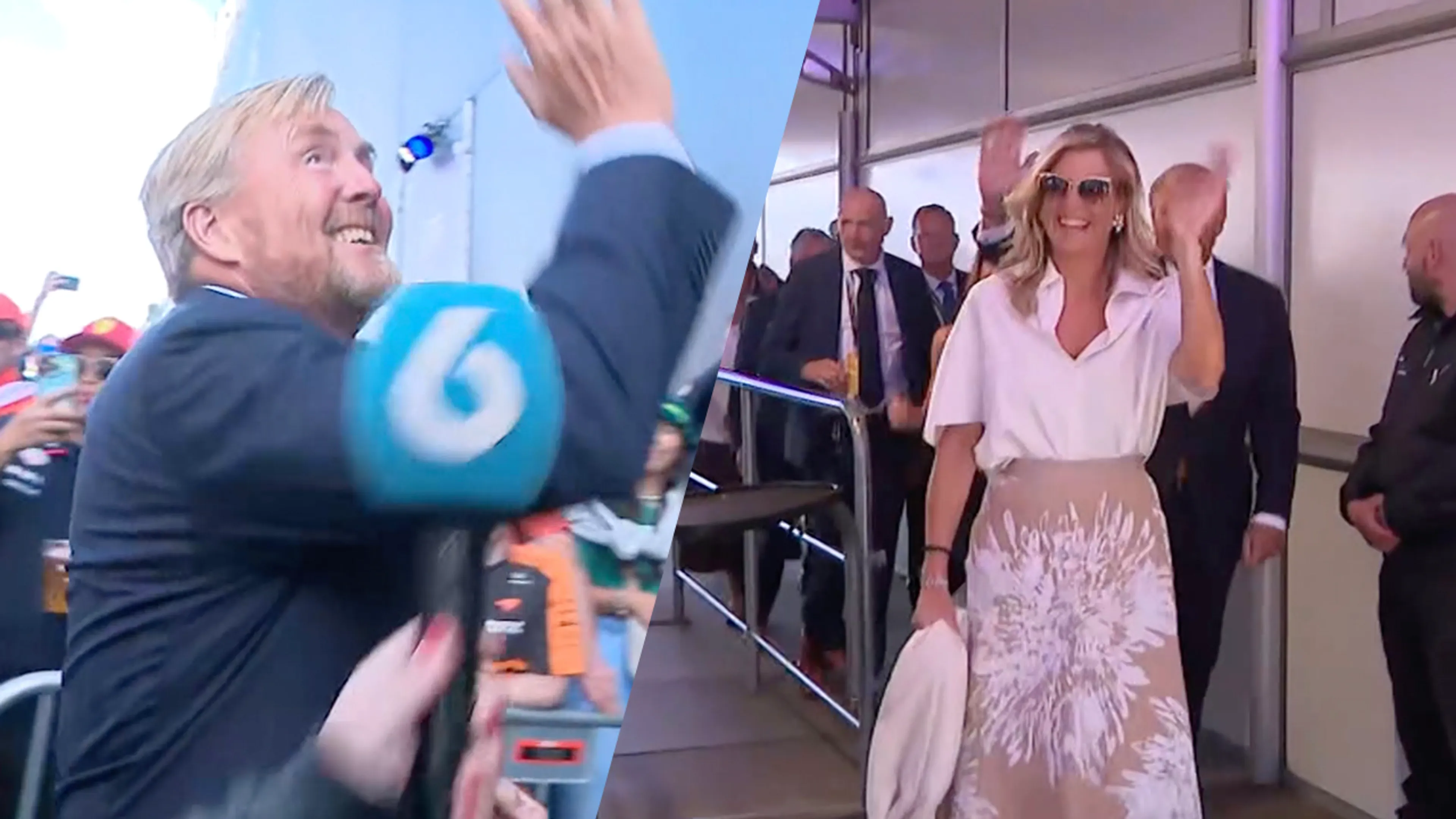 Video: Willem-Alexander, Máxima en Alexia met gejuich ontvangen bij laatste GP op Zandvoort