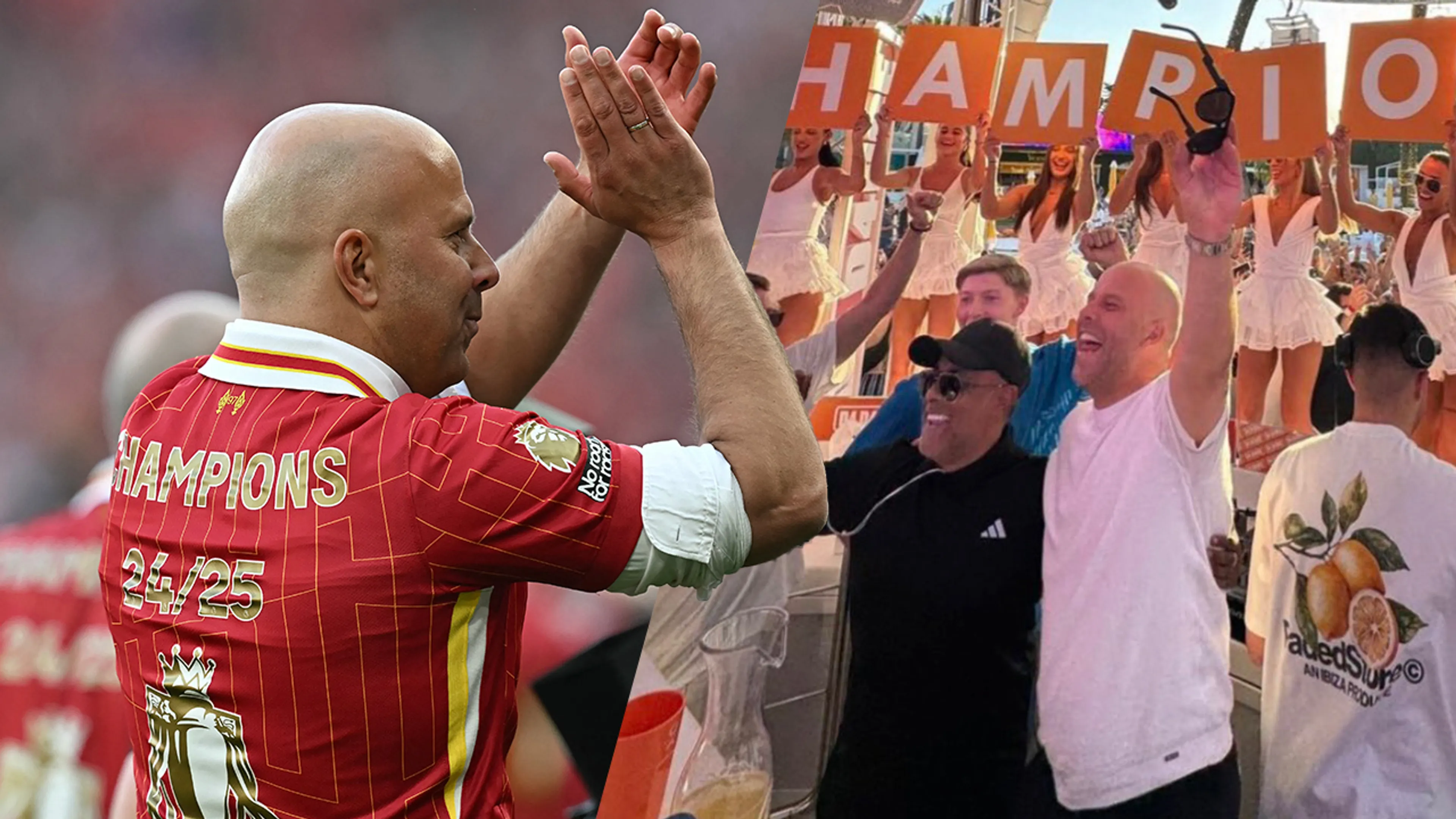 Video: Liverpool-trainer Arne Slot als ware held ontvangen op Ibiza 