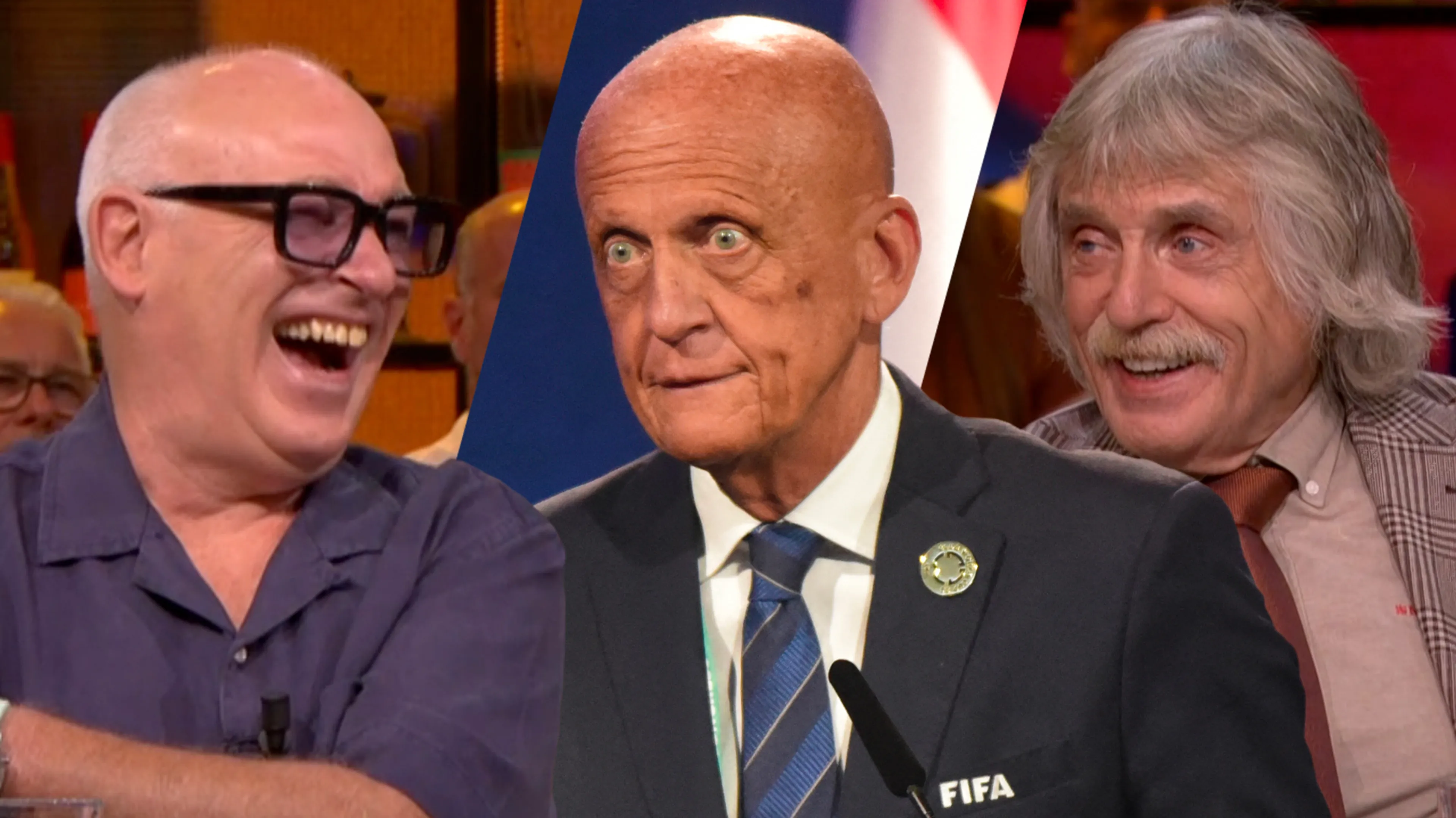 René van der Gijp haakt razendsnel in op onthulling Johan Derksen over kale Pierluigi Collina