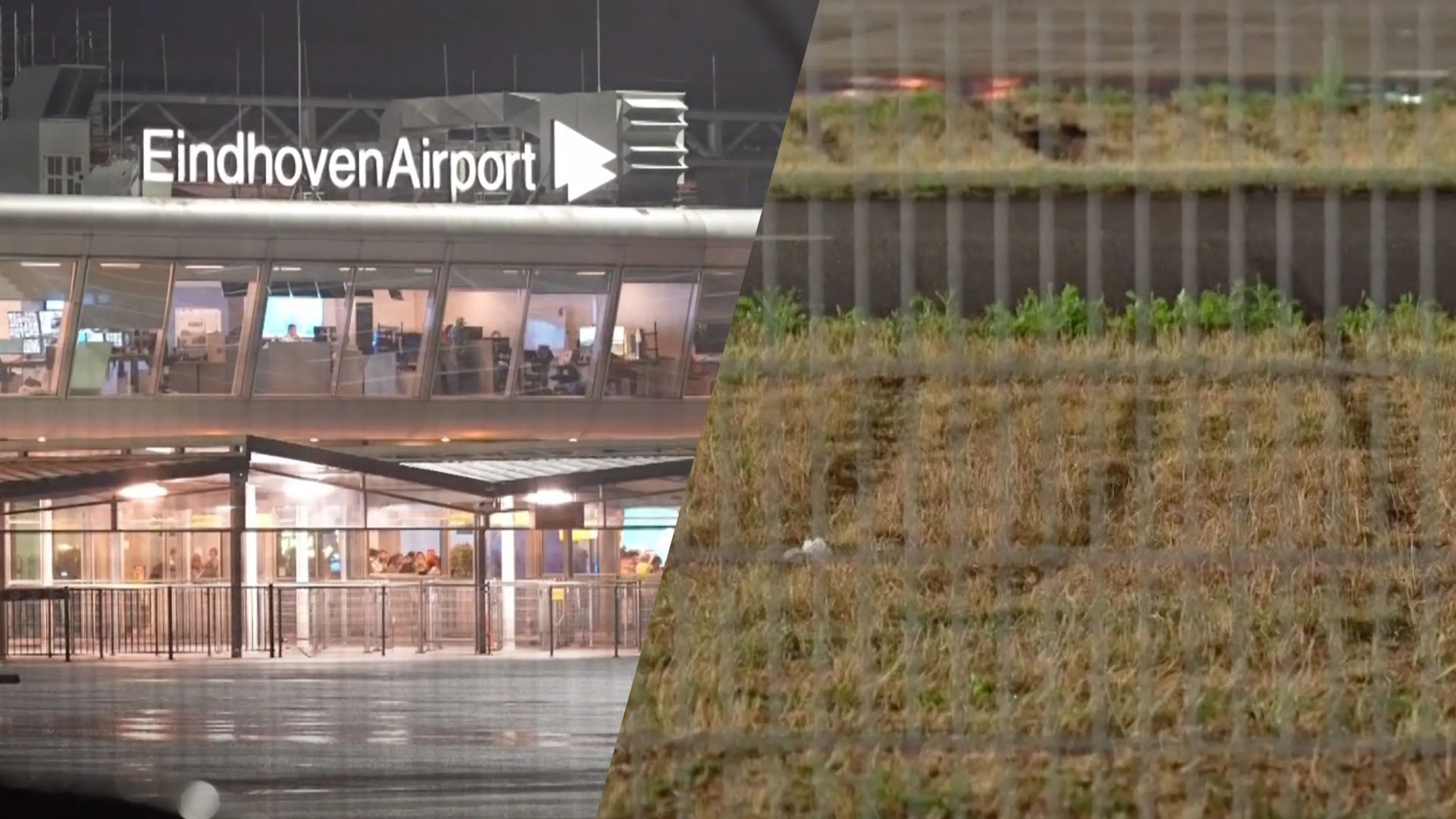 Naakte vrouw rijdt met auto door hek van Eindhoven Airport