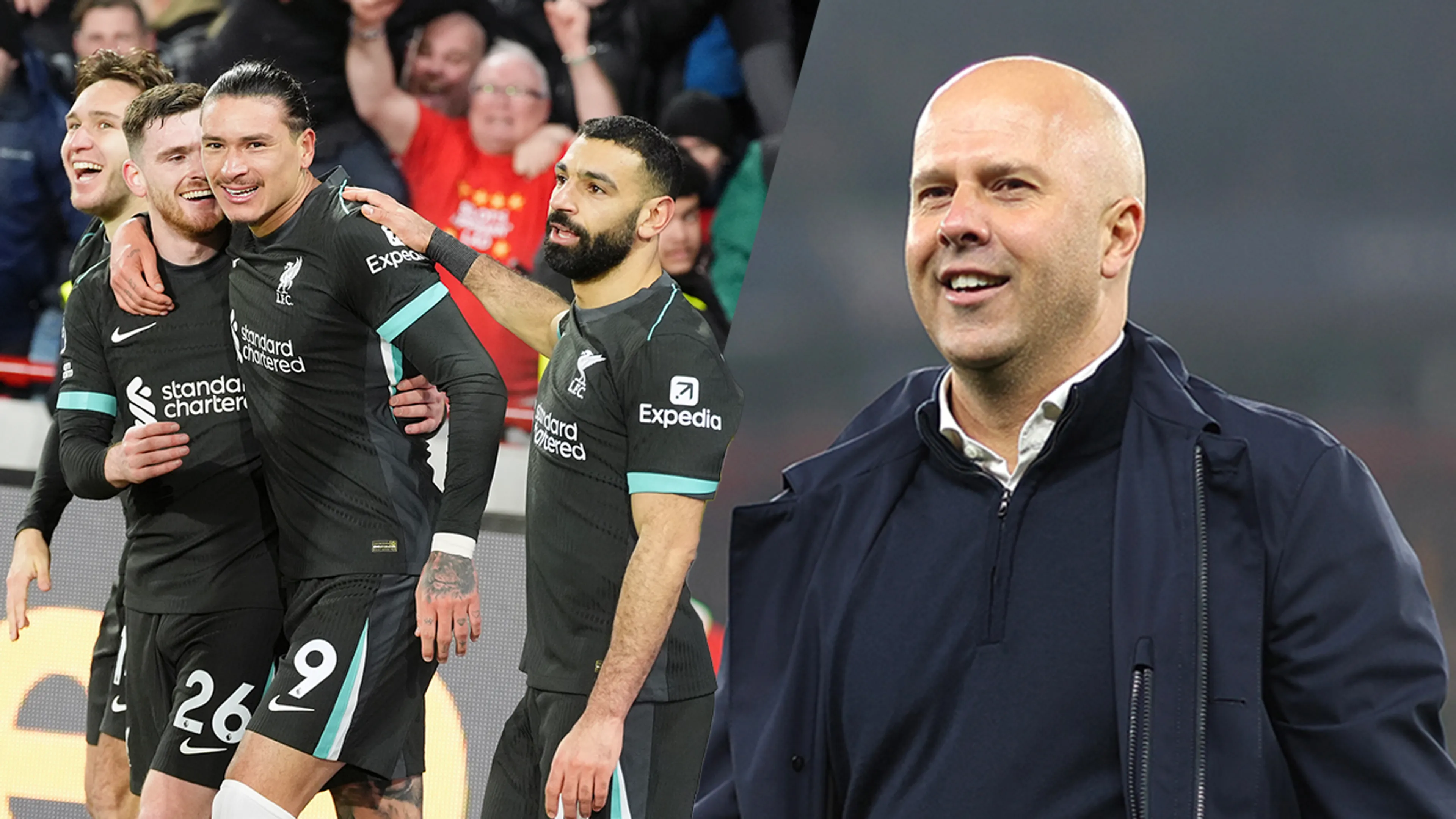 Invaller Nuñez redt met late treffers in blessuretijd Liverpool en Slot