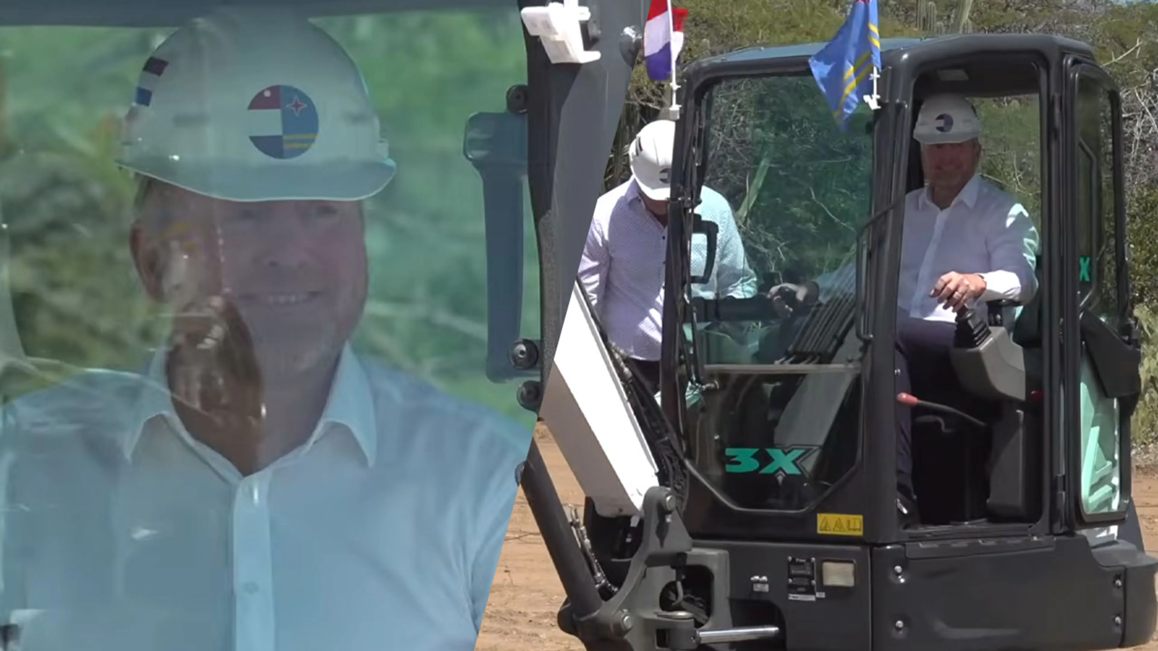 Video: Koning Willem-Alexander kruipt achter het stuur van een graafmachine