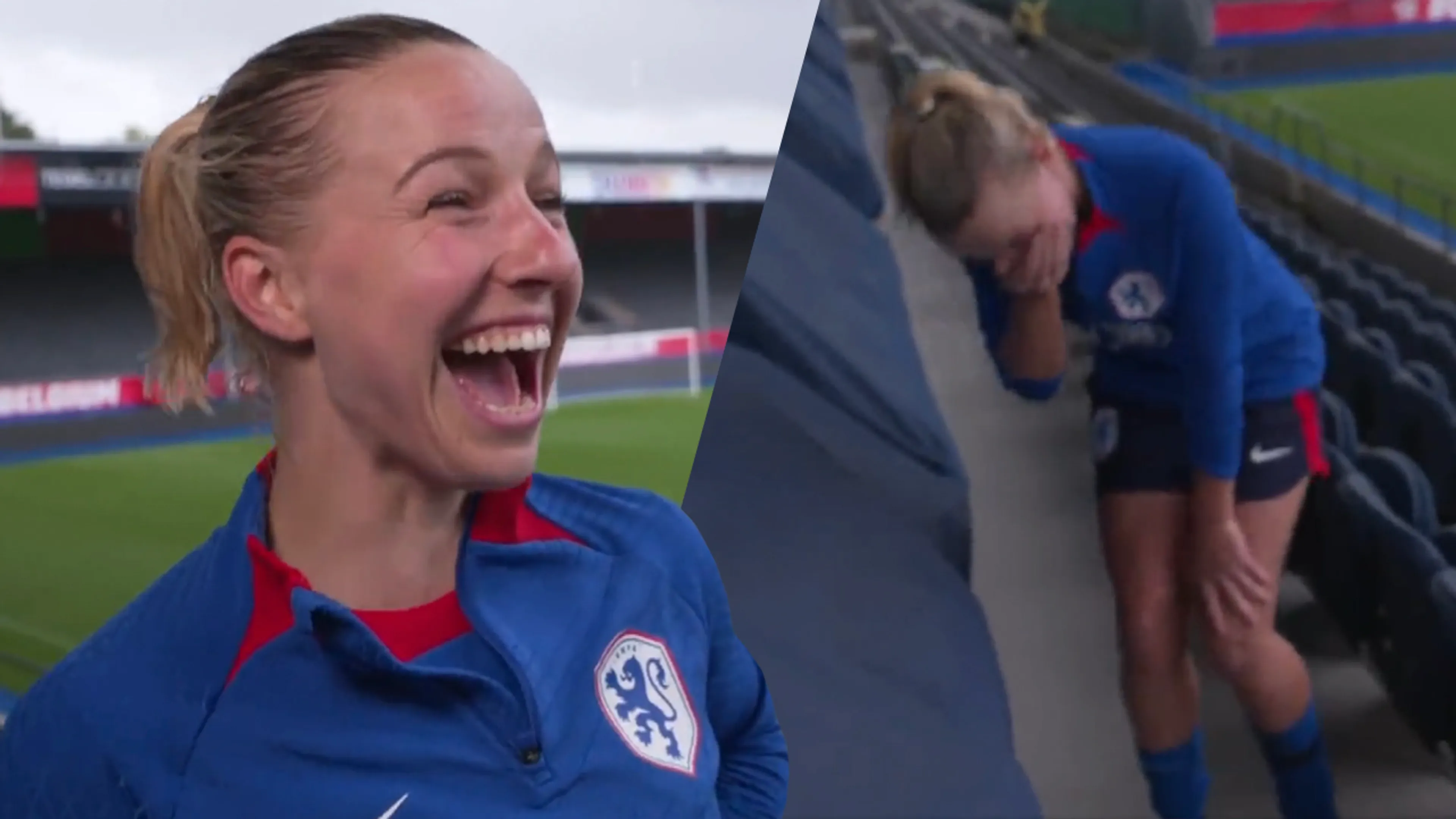 Goud! Jackie Groenen kan interview niet voortzetten door de slappe lach