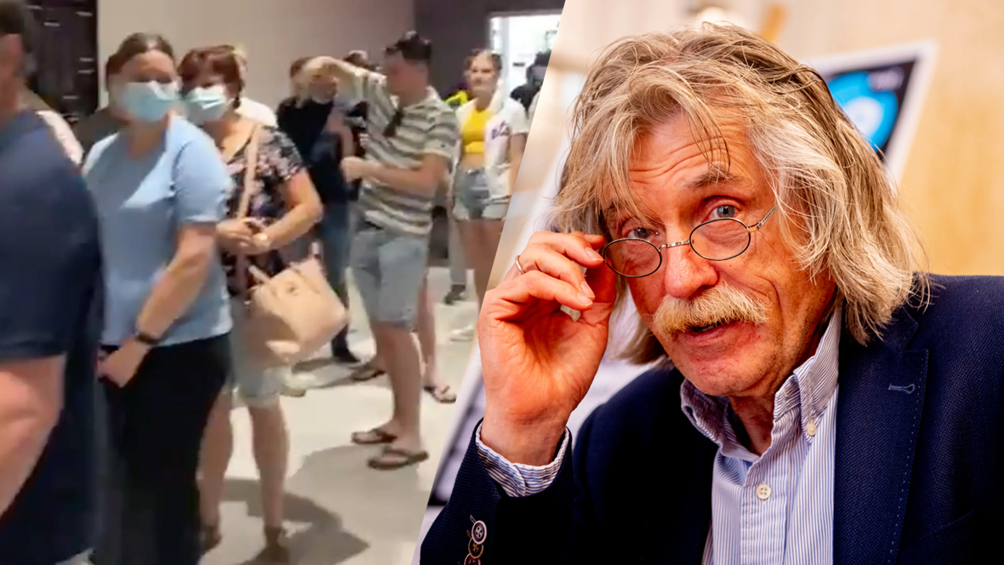 BIZAR! Gigantische rij bij boekhandel voor handtekening Johan Derksen 
