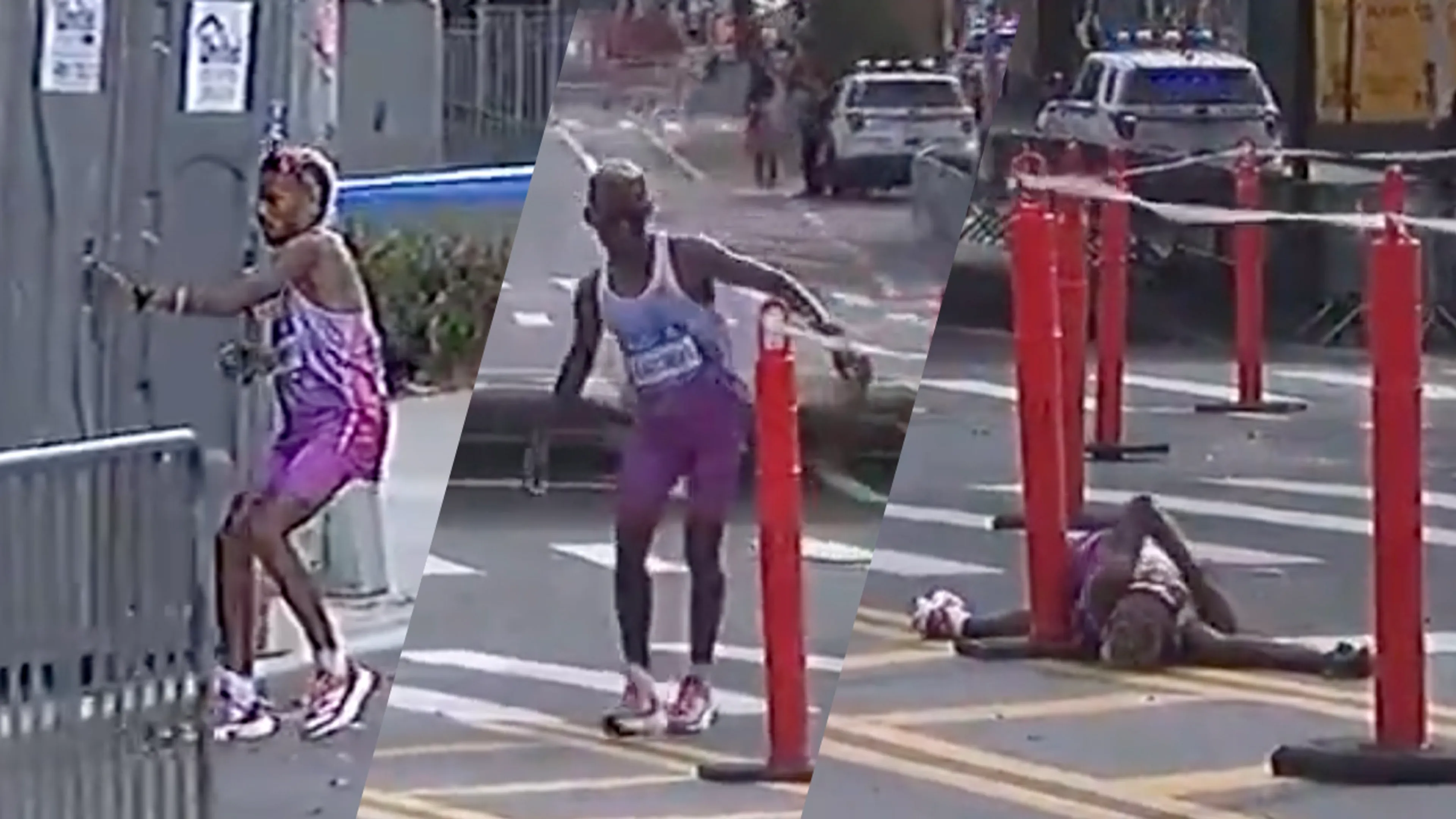 Video: Leider marathon New York bezoekt wc en stort even later ter aarde