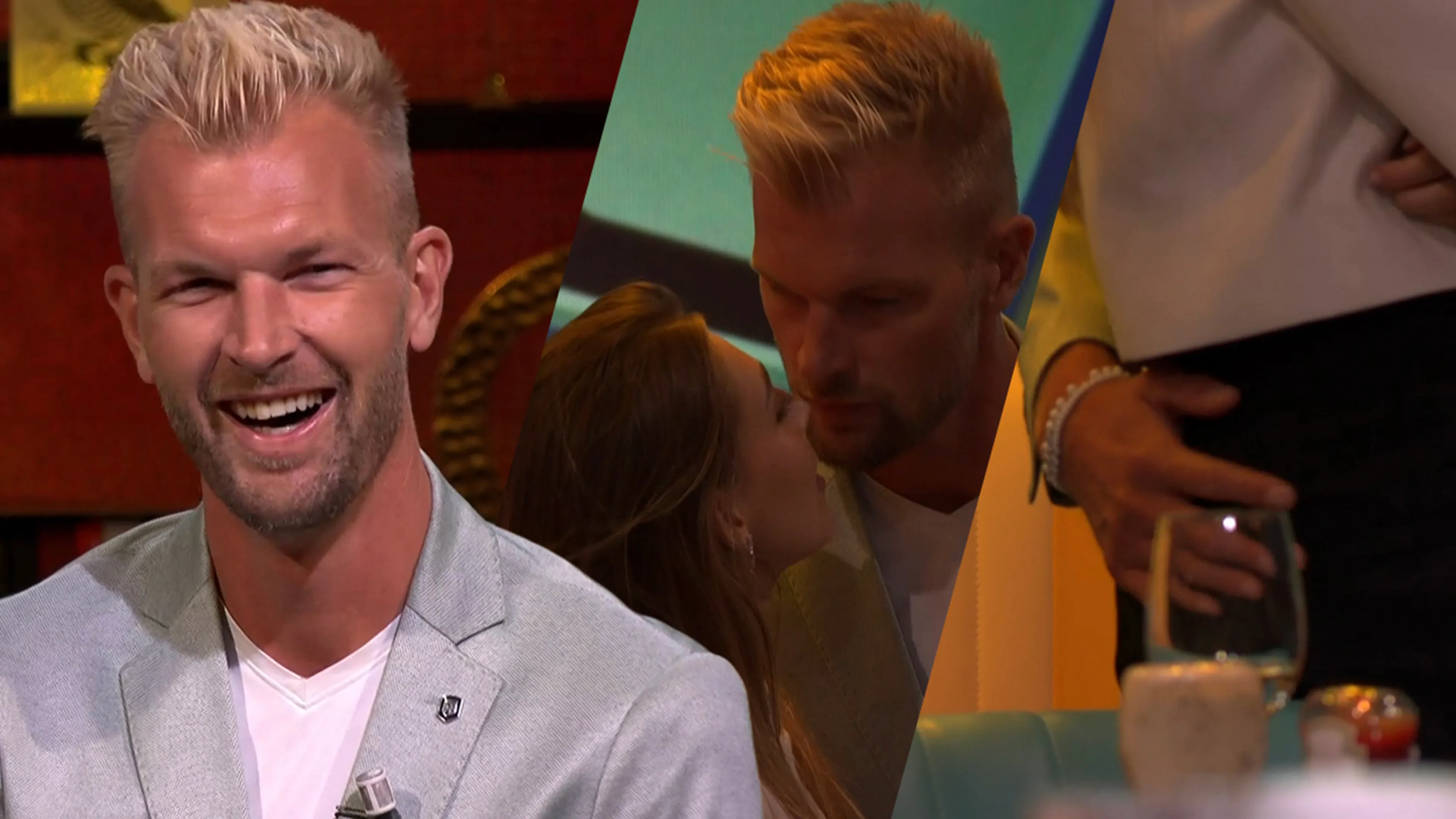 Intieme beelden van Ruben van Gucht en zijn vriendin bij Vandaag Inside Oranje: 'Kisscam!'