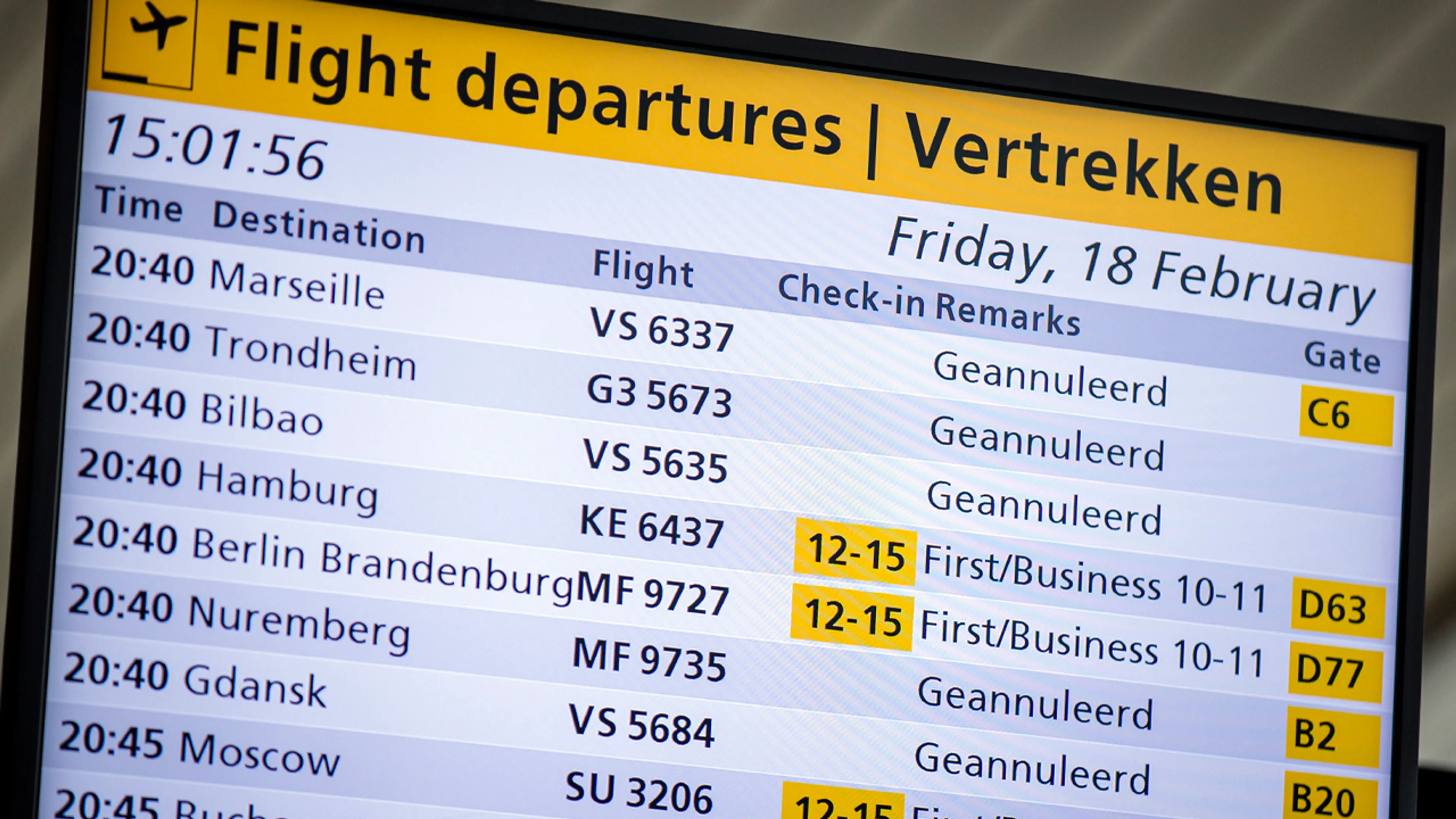 Schiphol annuleert opnieuw vluchten door nieuwe storm Franklin