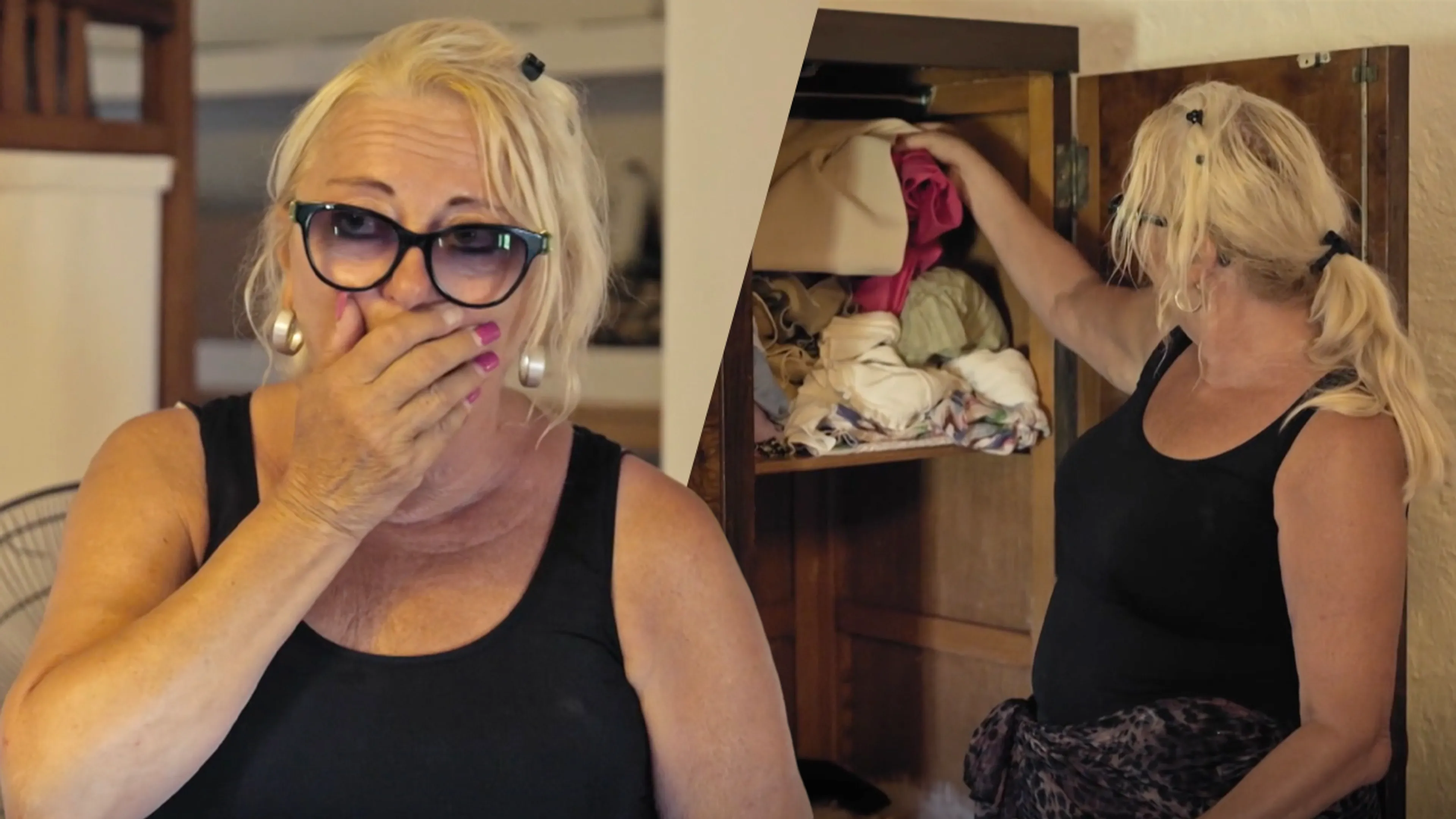 Video: Monique heeft het gemunt op kledingkast van Denise in nieuwste aflevering 'De Hanslers'