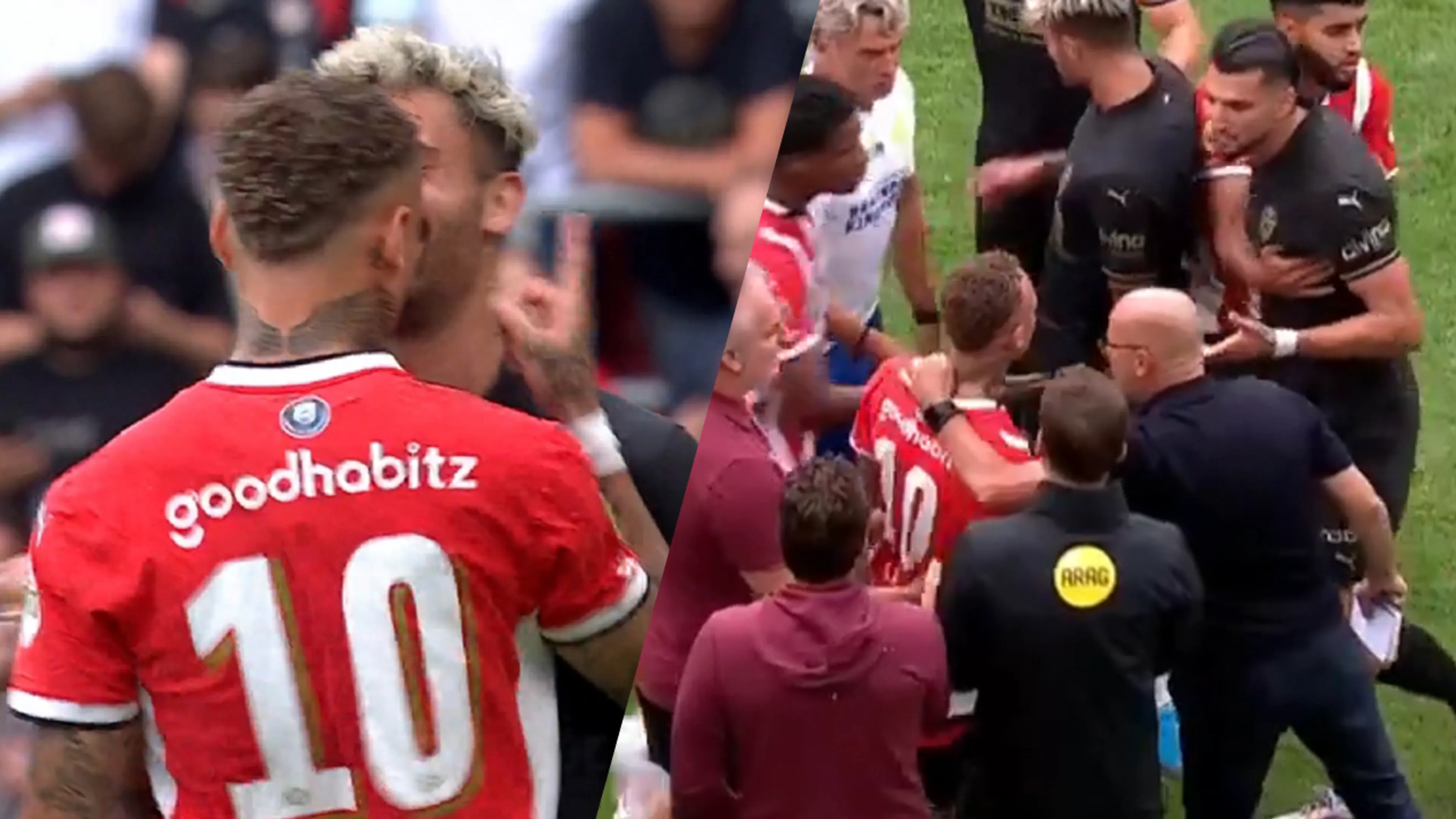 Video: Peter Bosz maant Noa Lang tot kalmte tijdens vriendschappelijk duel PSV - Valencia
