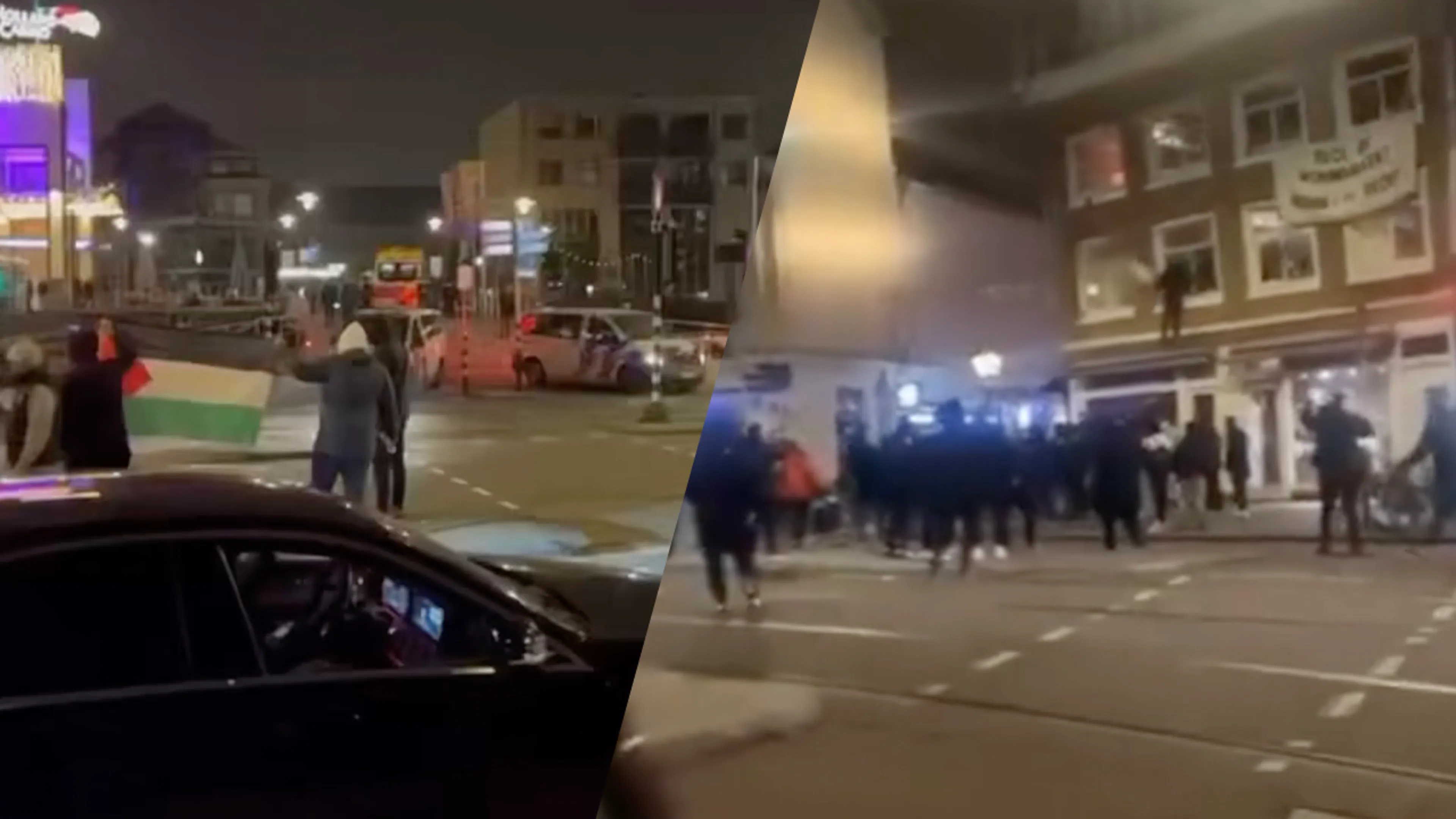 Video: Confrontaties tussen Maccabi Tel Aviv-supporters en Gaza-activisten in Amsterdam