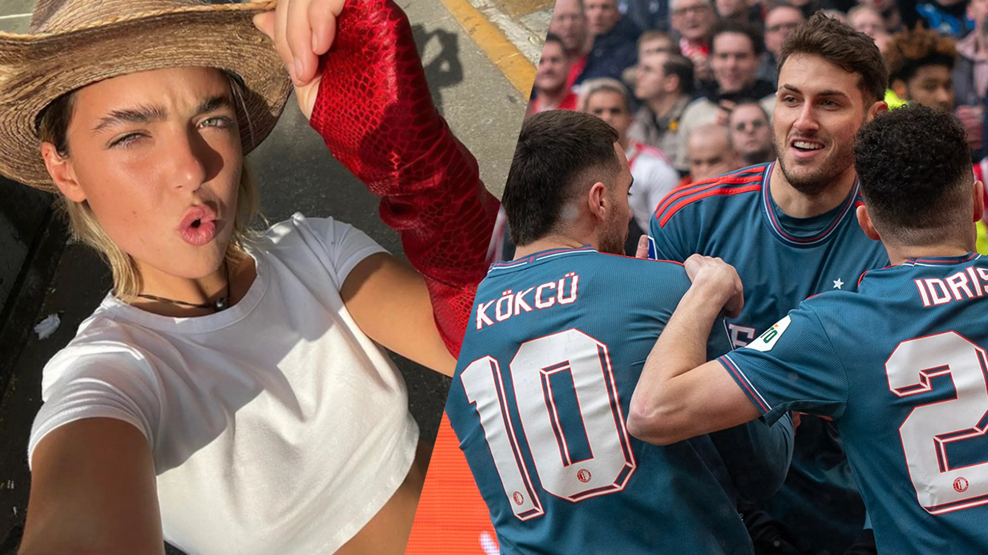Zien: vriendin Giménez poseert met Feyenoord-shirt voor Johan Cruijff ArenA