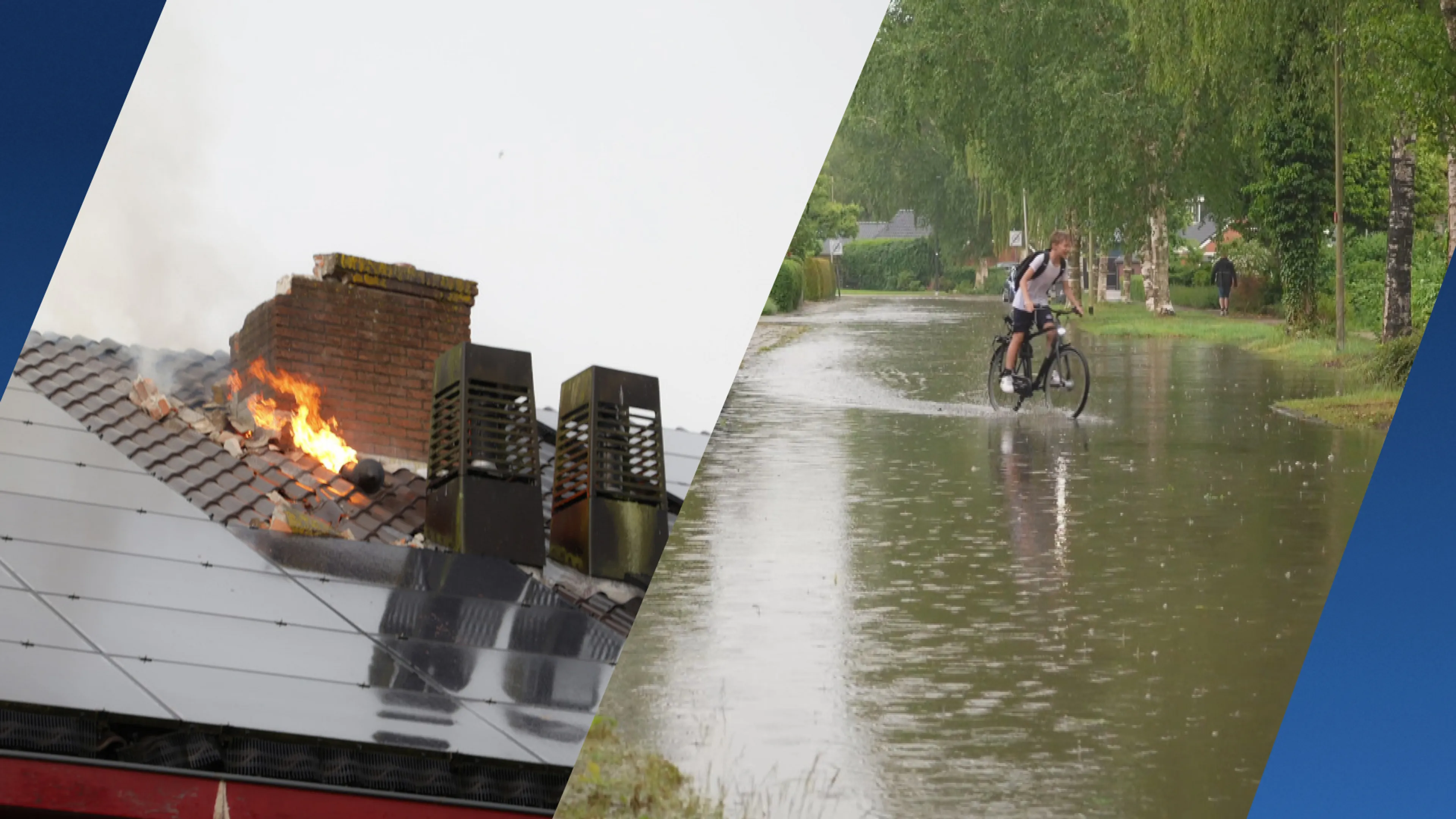 Noodweer slaat toe: blikseminslag, ingestort plafond en bomen op spoor