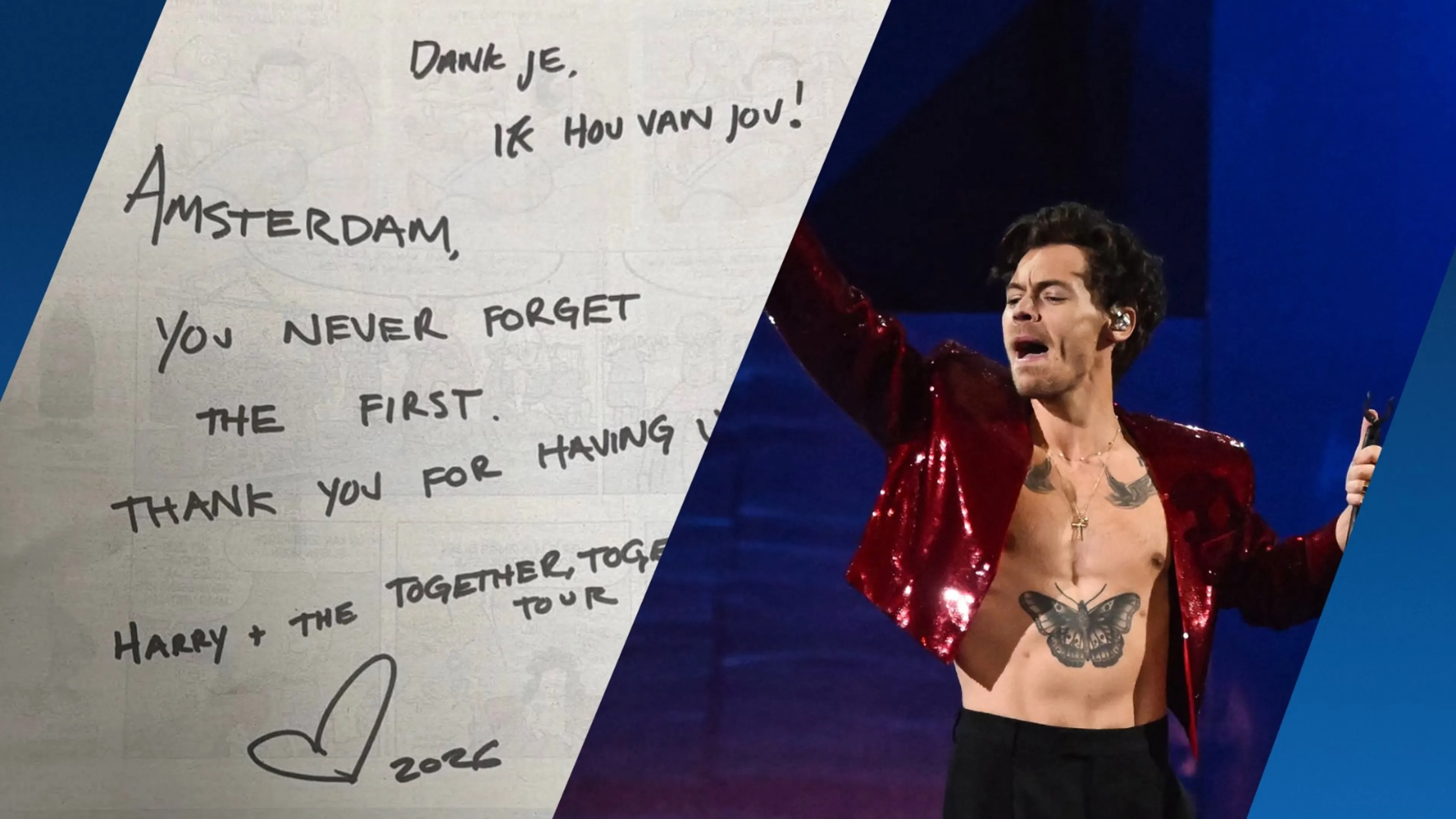 Fans zoeken massaal op Marktplaats naar Parool met handgeschreven bedankje van Harry Styles