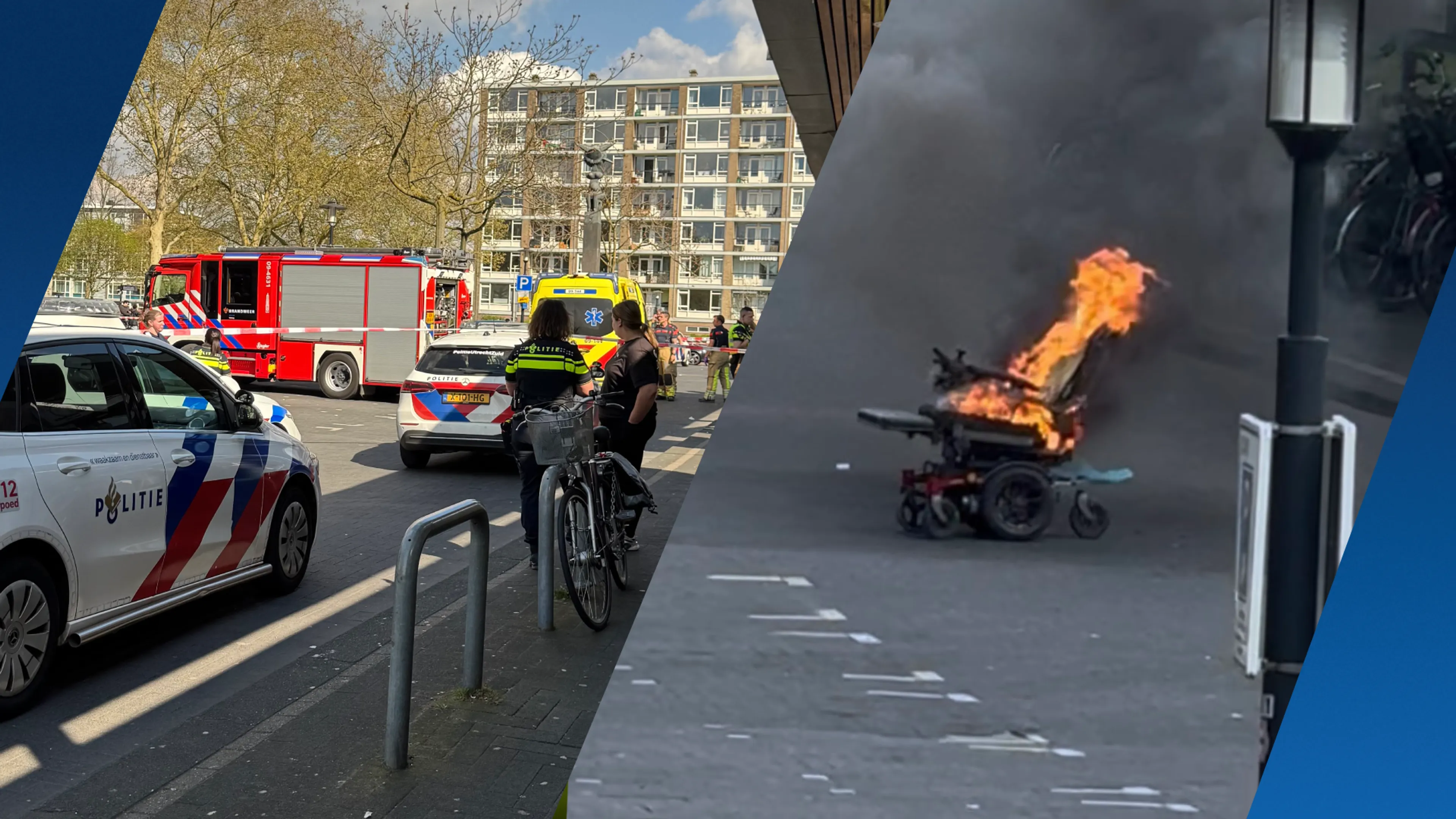 Man in elektrische rolstoel in brand gestoken bij winkelcentrum in Utrecht