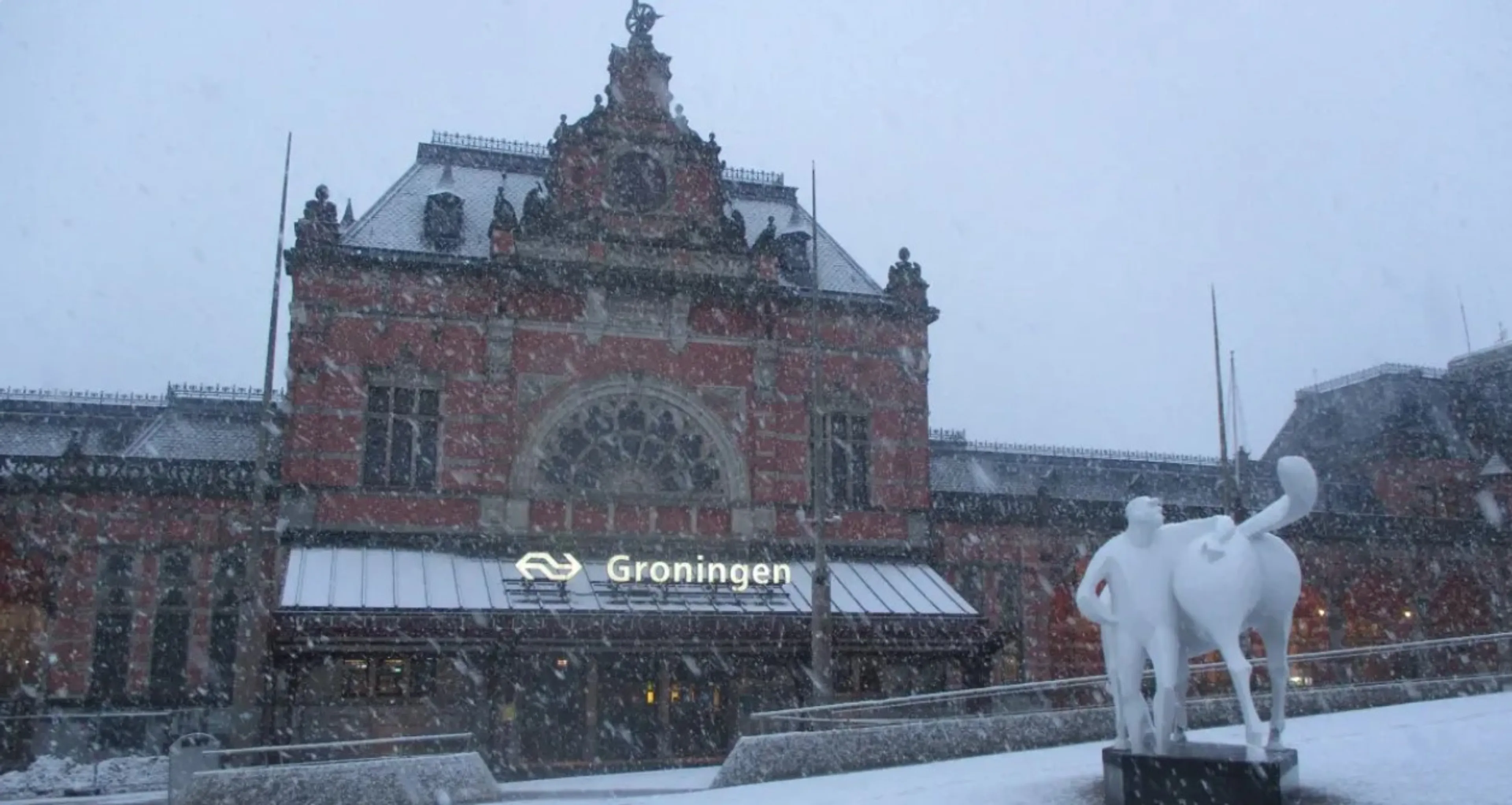Sneeuwpret in het noorden van het land
