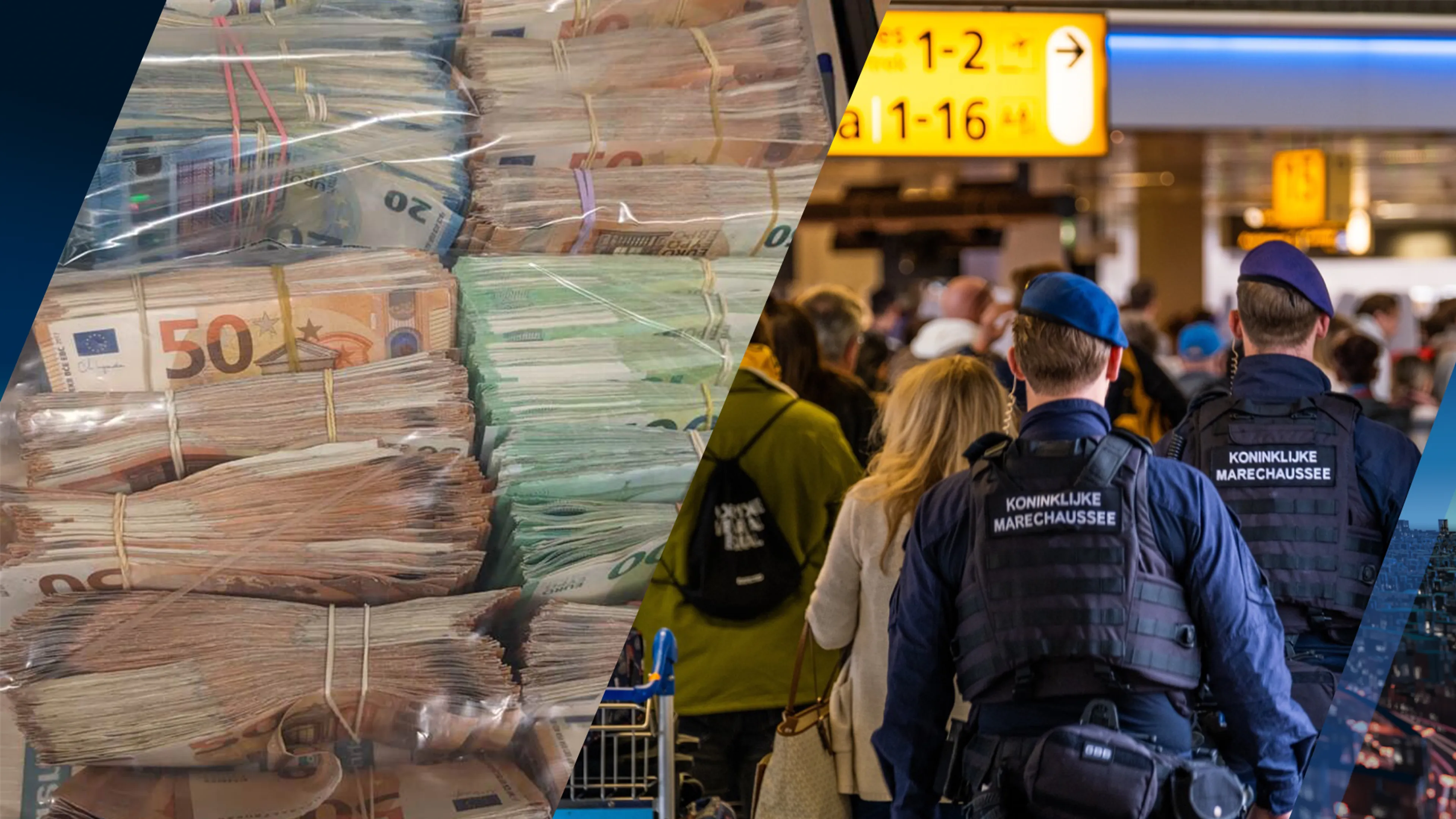 Douane pakt reiziger op Schiphol met een ton cash geld op zak