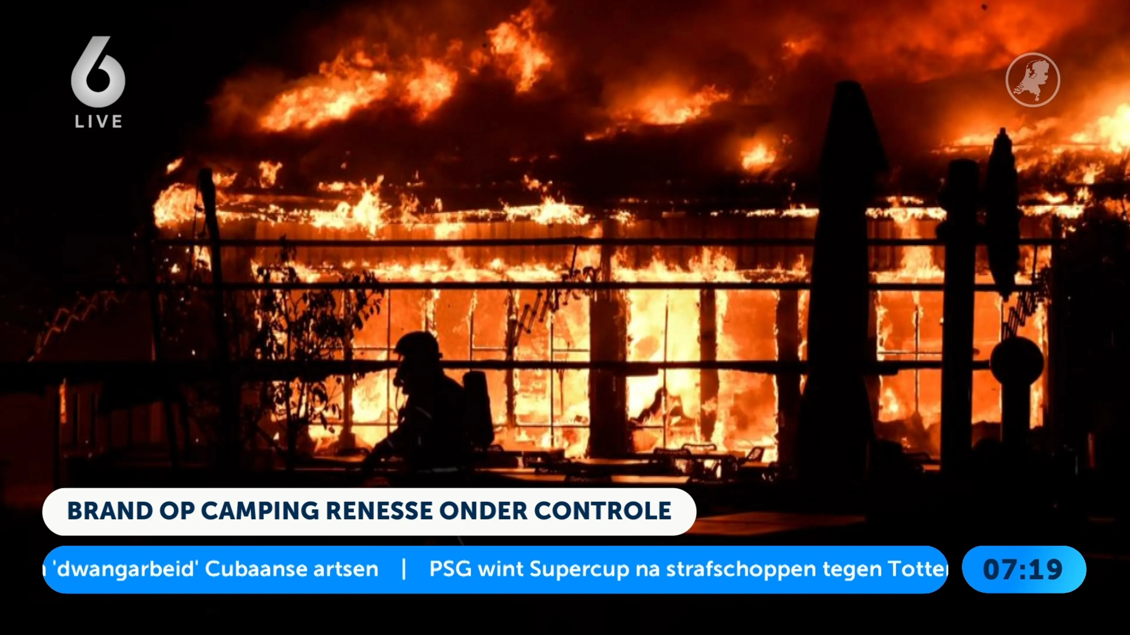 Grote brand op camping Rennesse: kampeerders geëvacueerd