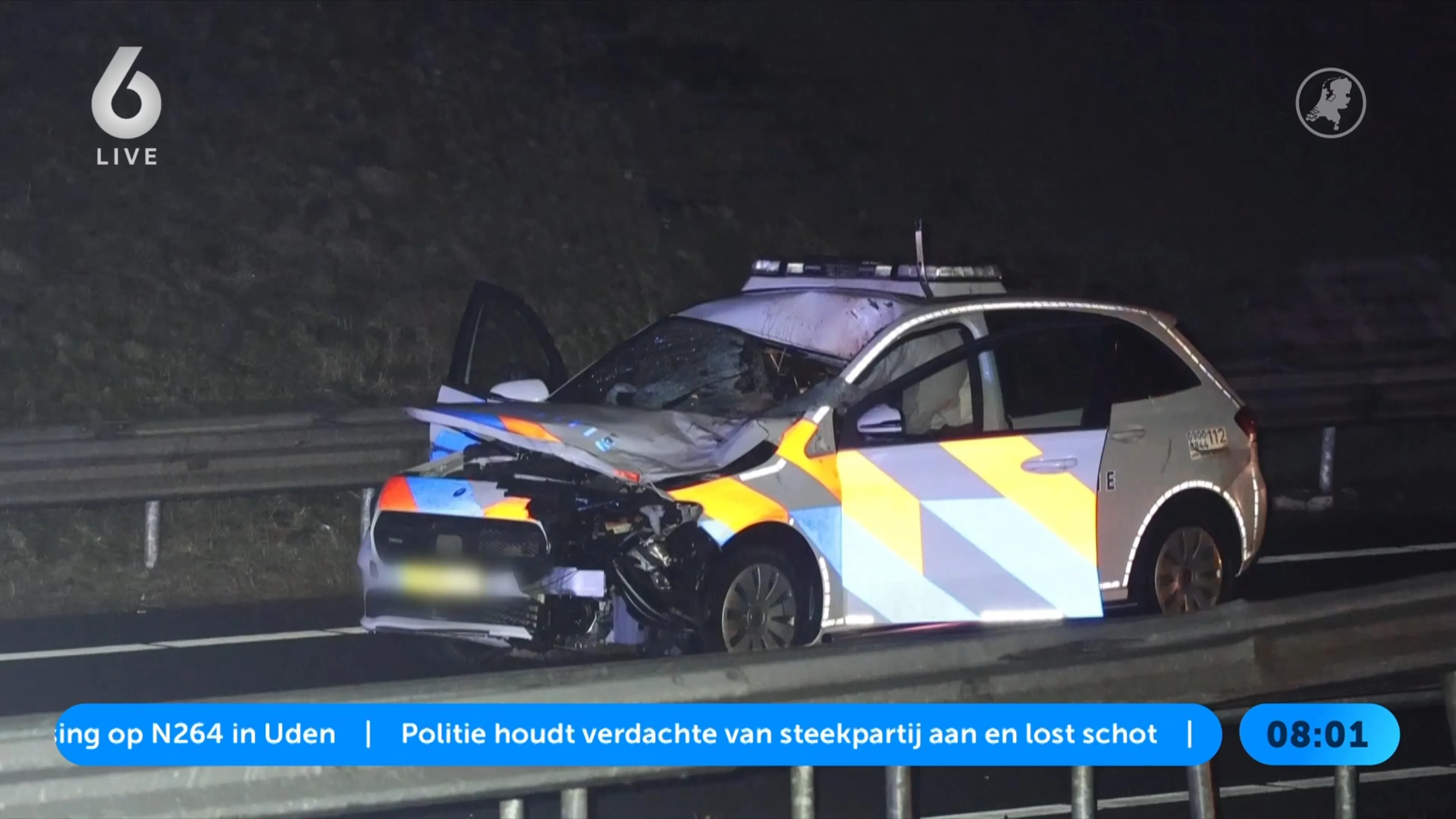 Man overlijden na fatale aanrijding met politiewagen op N31