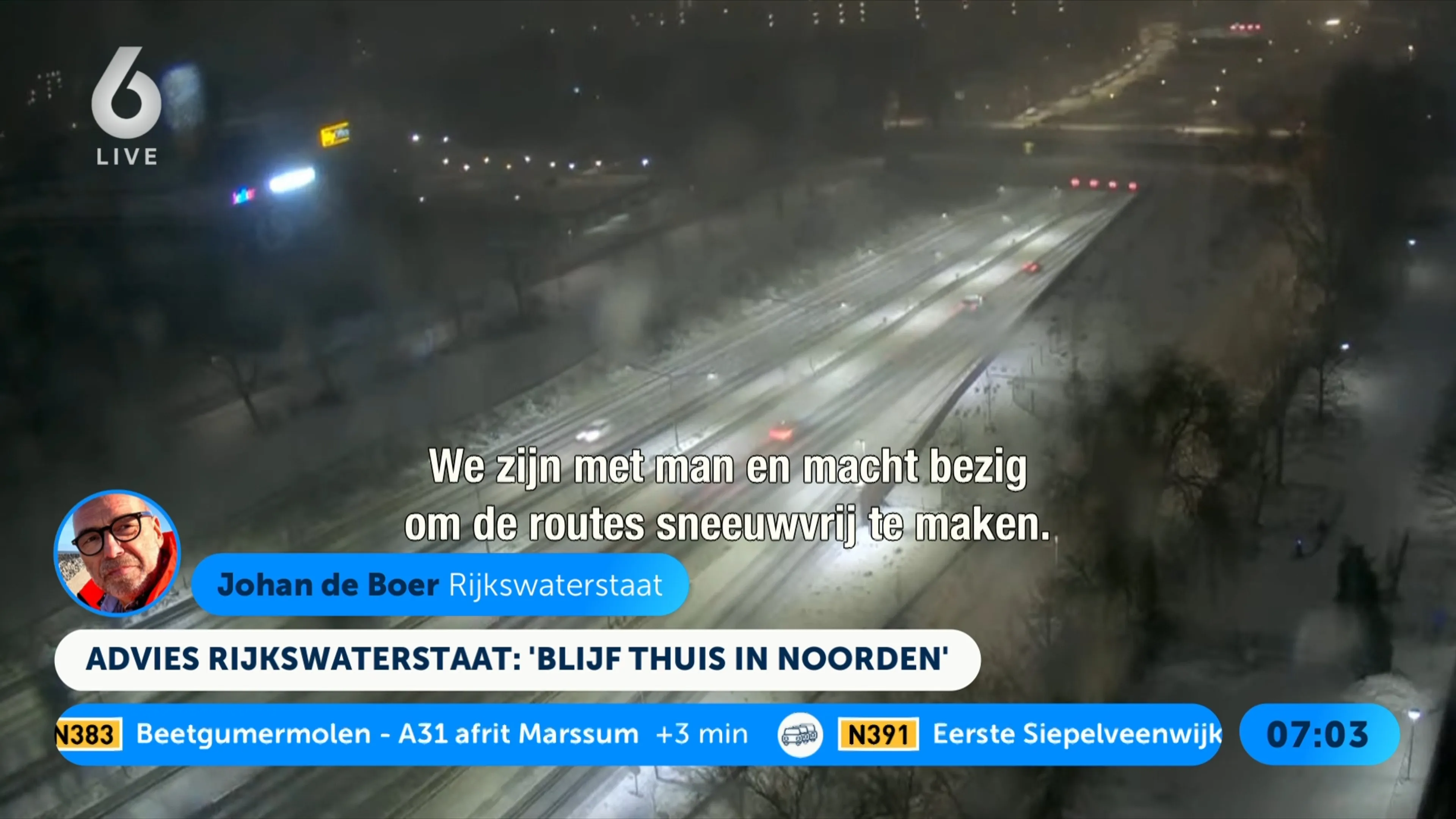 Rijkswaterstaat waarschuwt voor gevaarlijke wegen in noorden