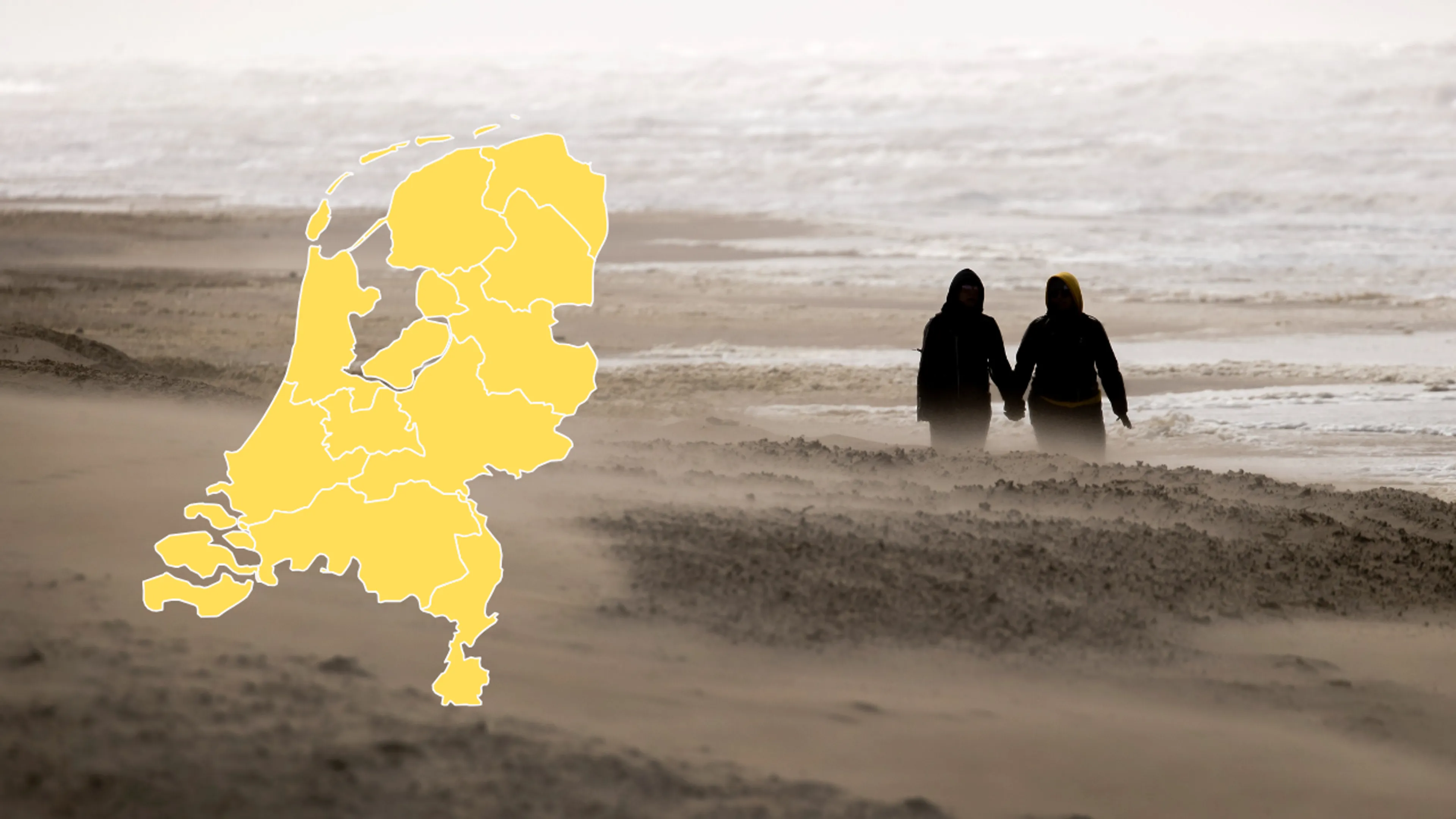 Code geel voor heel Nederland afgegeven: windstoten tot 100 km/u