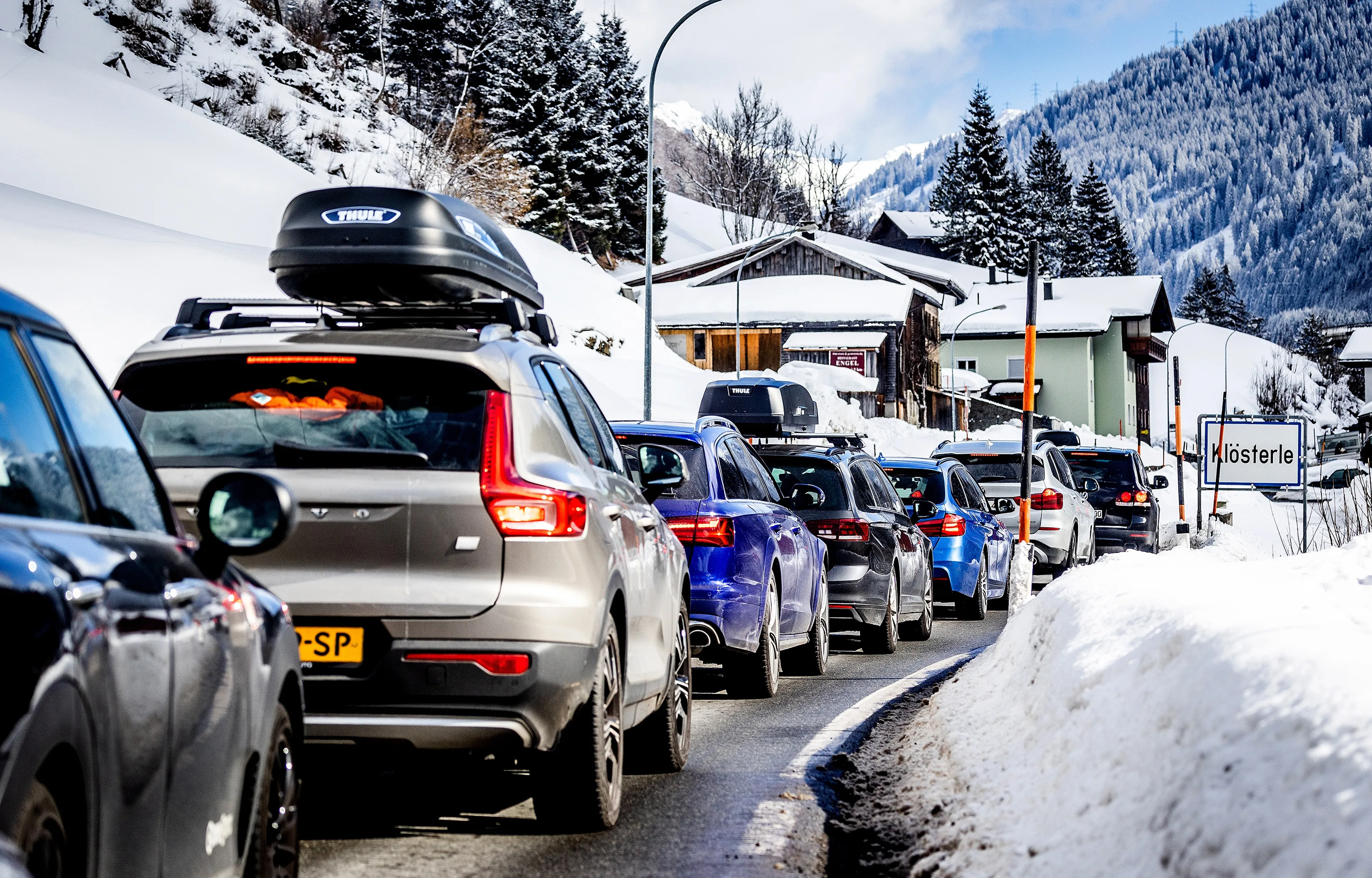 Dit weekend lange files verwacht richting de Alpen