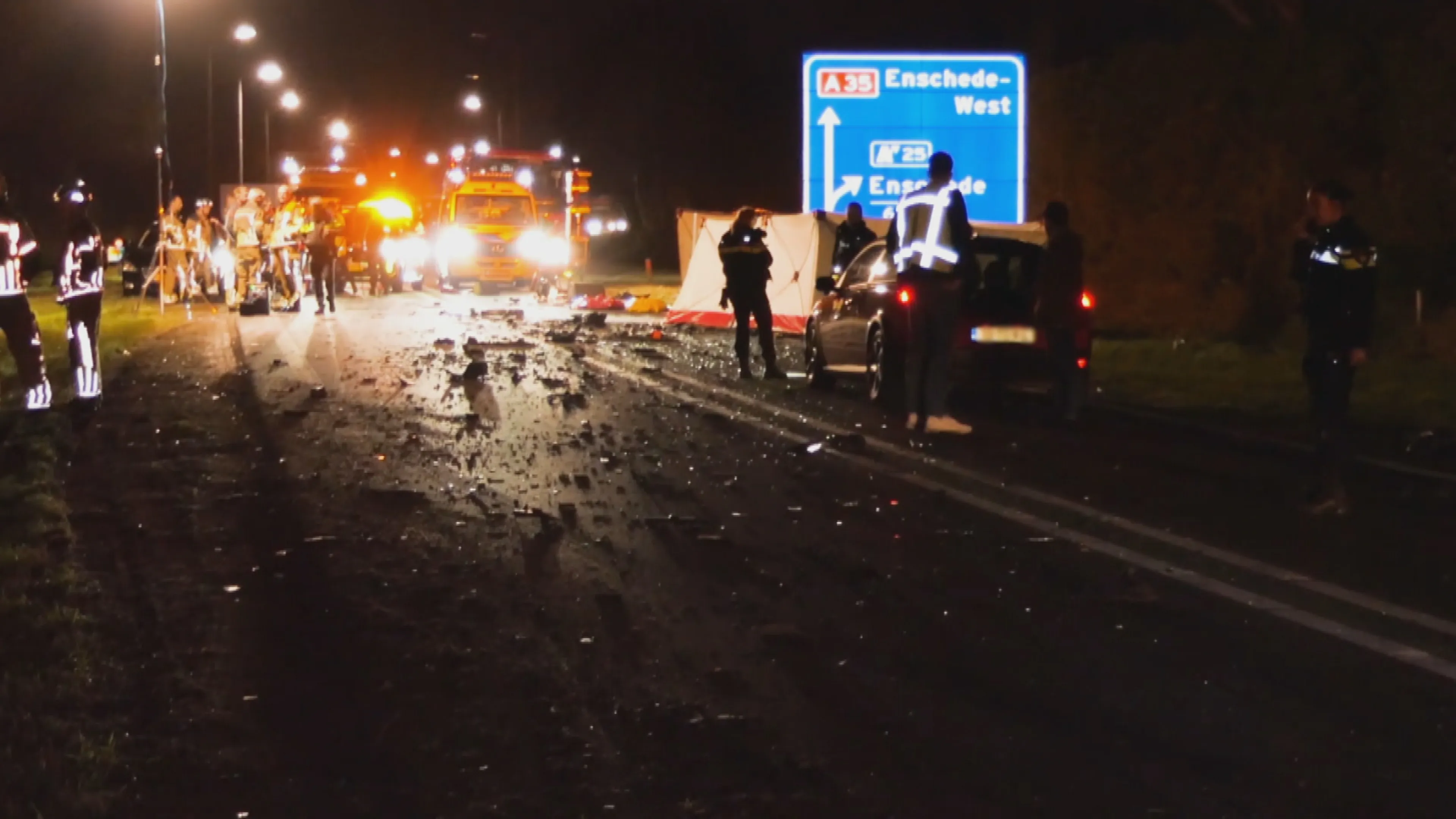 Automobilist (28) omgekomen bij zwaar ongeluk met vrachtwagen bij Glanerbrug