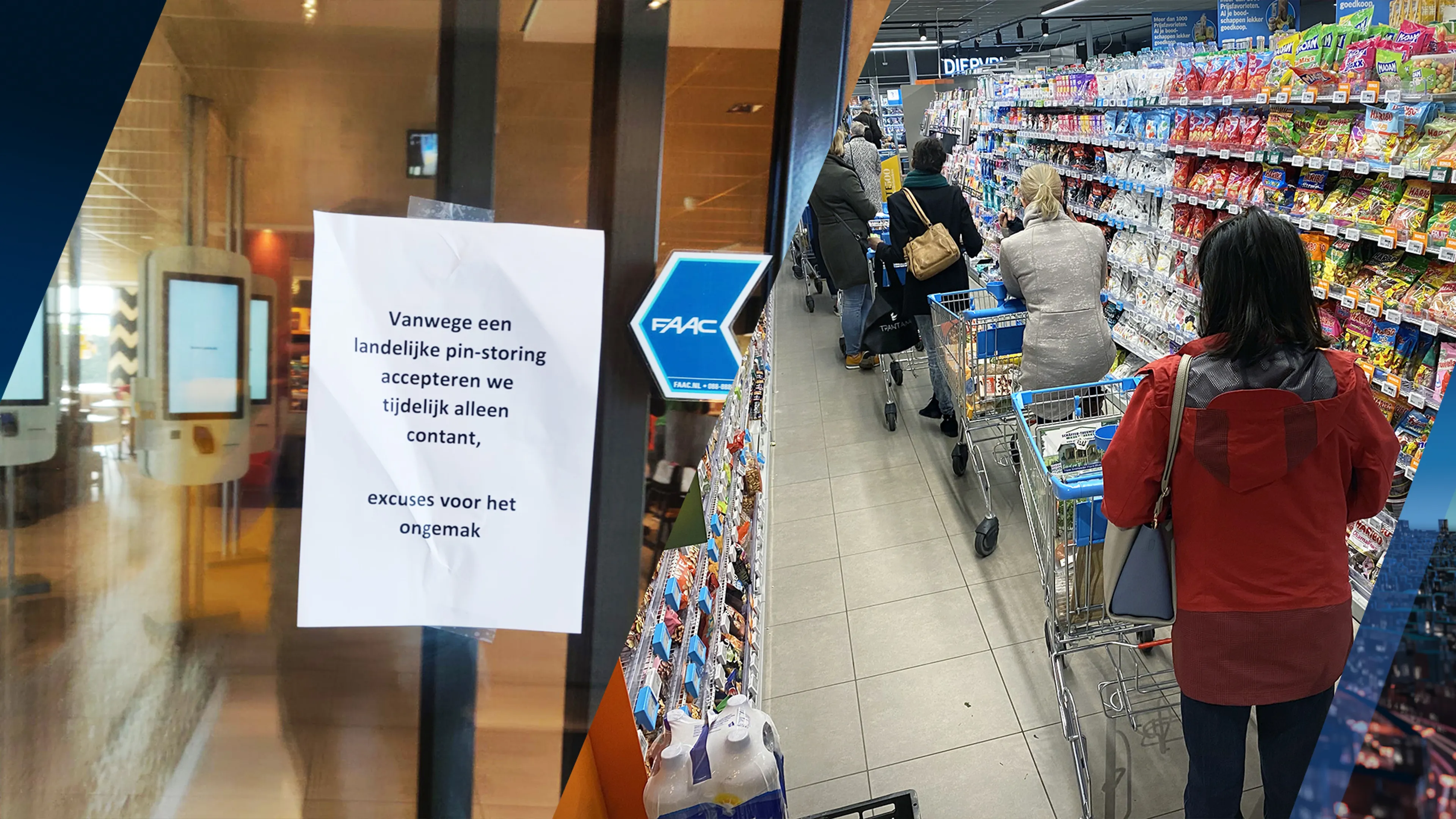 Landelijke pinstoring veroorzaakt lange rijen in winkels, grootste problemen voorbij