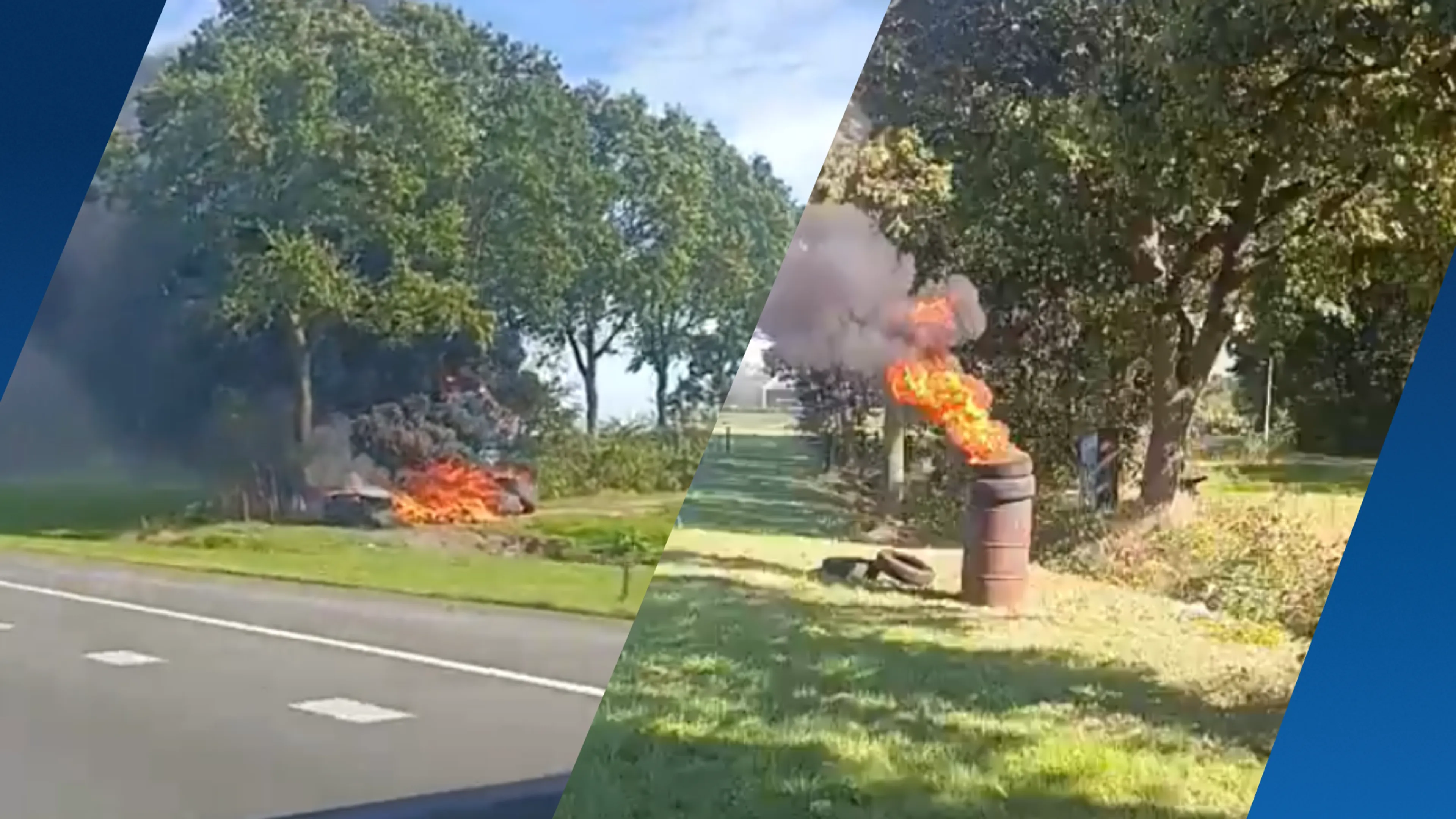 Boerenactie van start, brandjes langs wegen en snelwegen