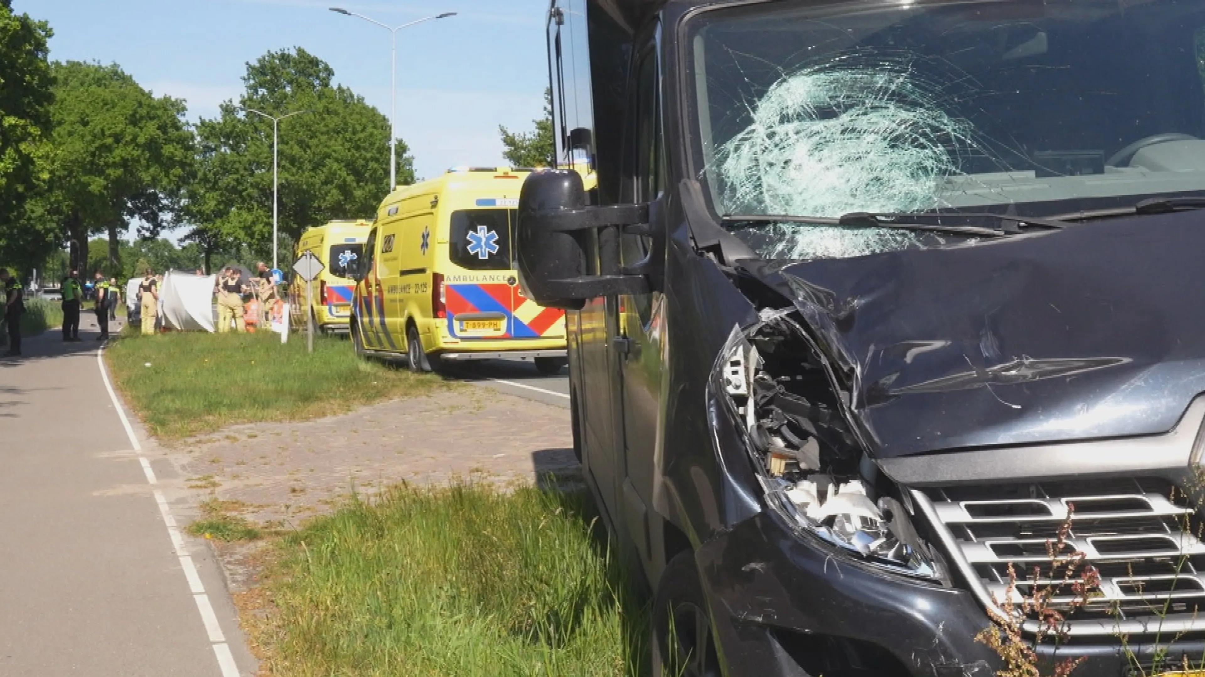 Fietser komt om bij aanrijding met bestelbus op N607