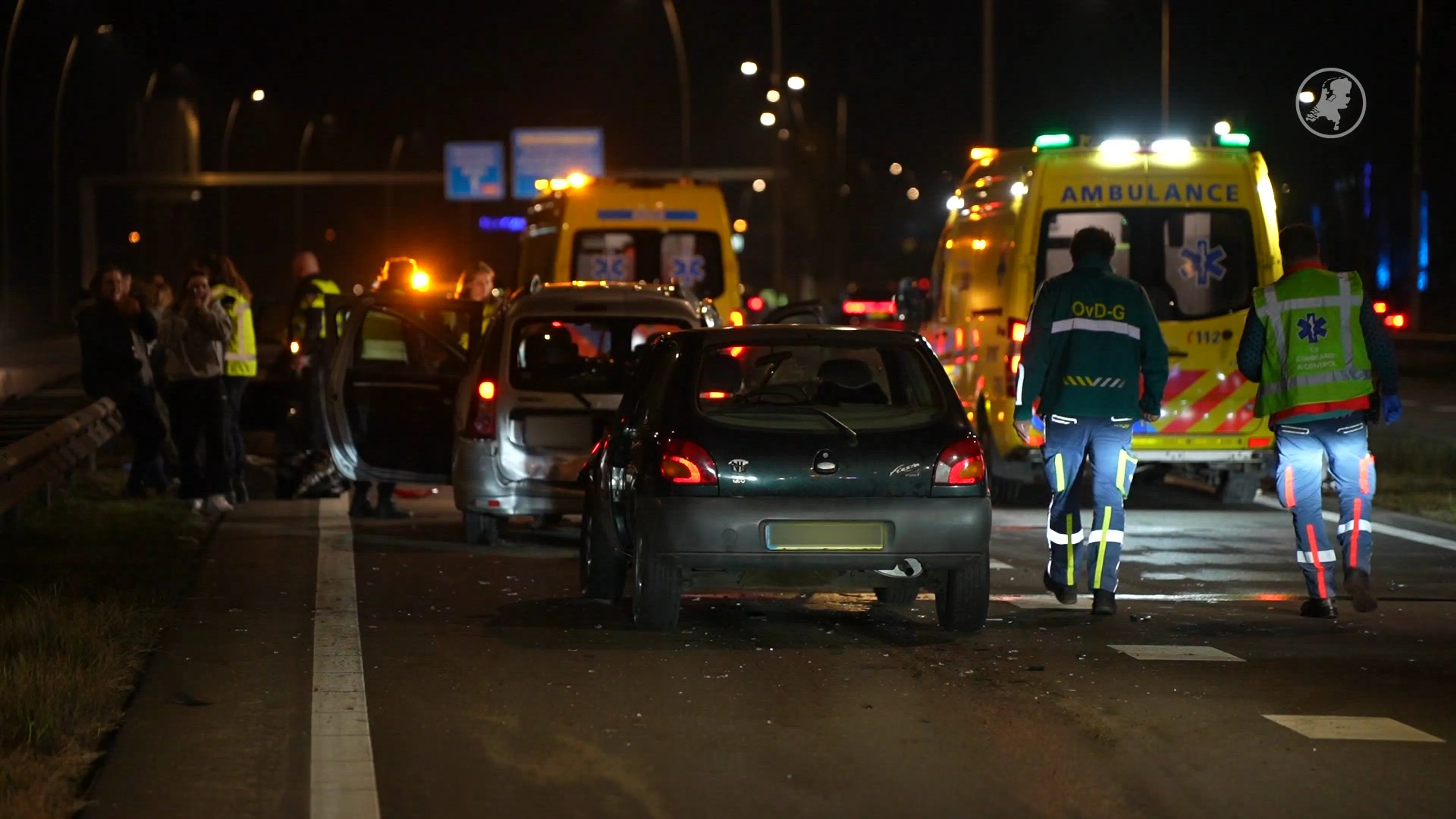 Meerdere gewonden door kettingbotsing op N261 in Waalwijk