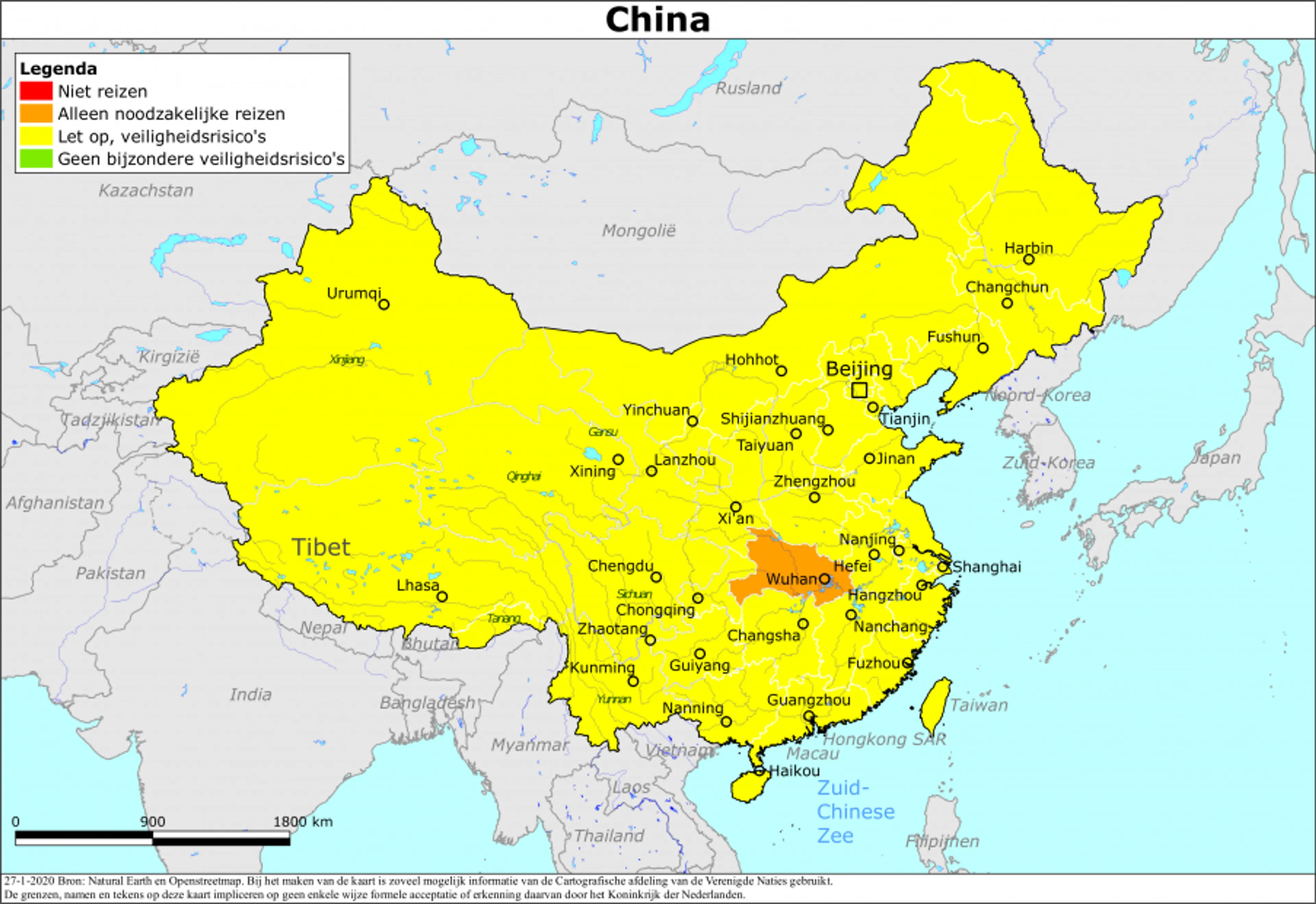 Reisadvies China verder aangescherpt na uitbraak coronavirus