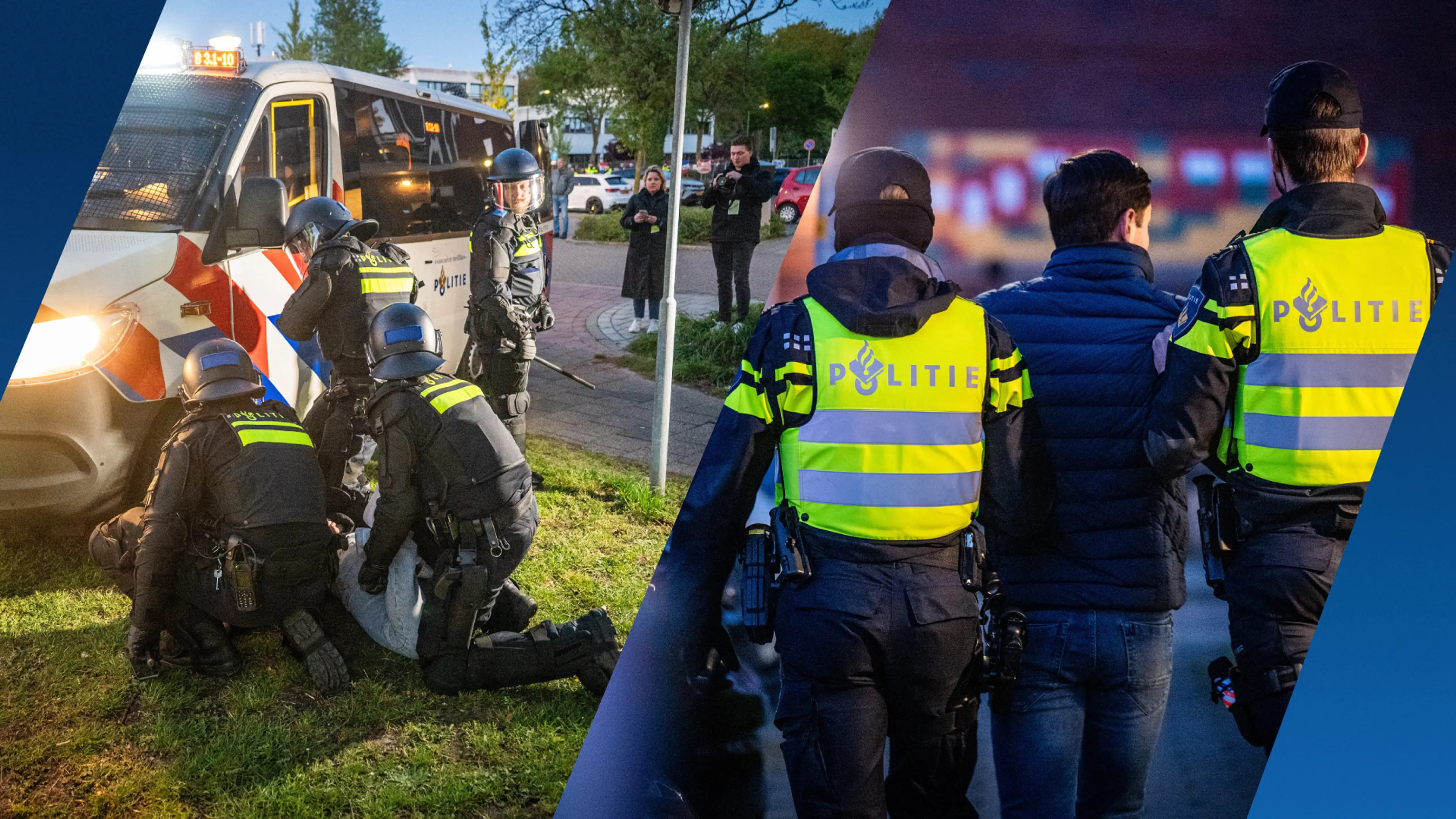 Agent gewond en meerdere aanhoudingen na rellen bij azc-protest Loosdrecht