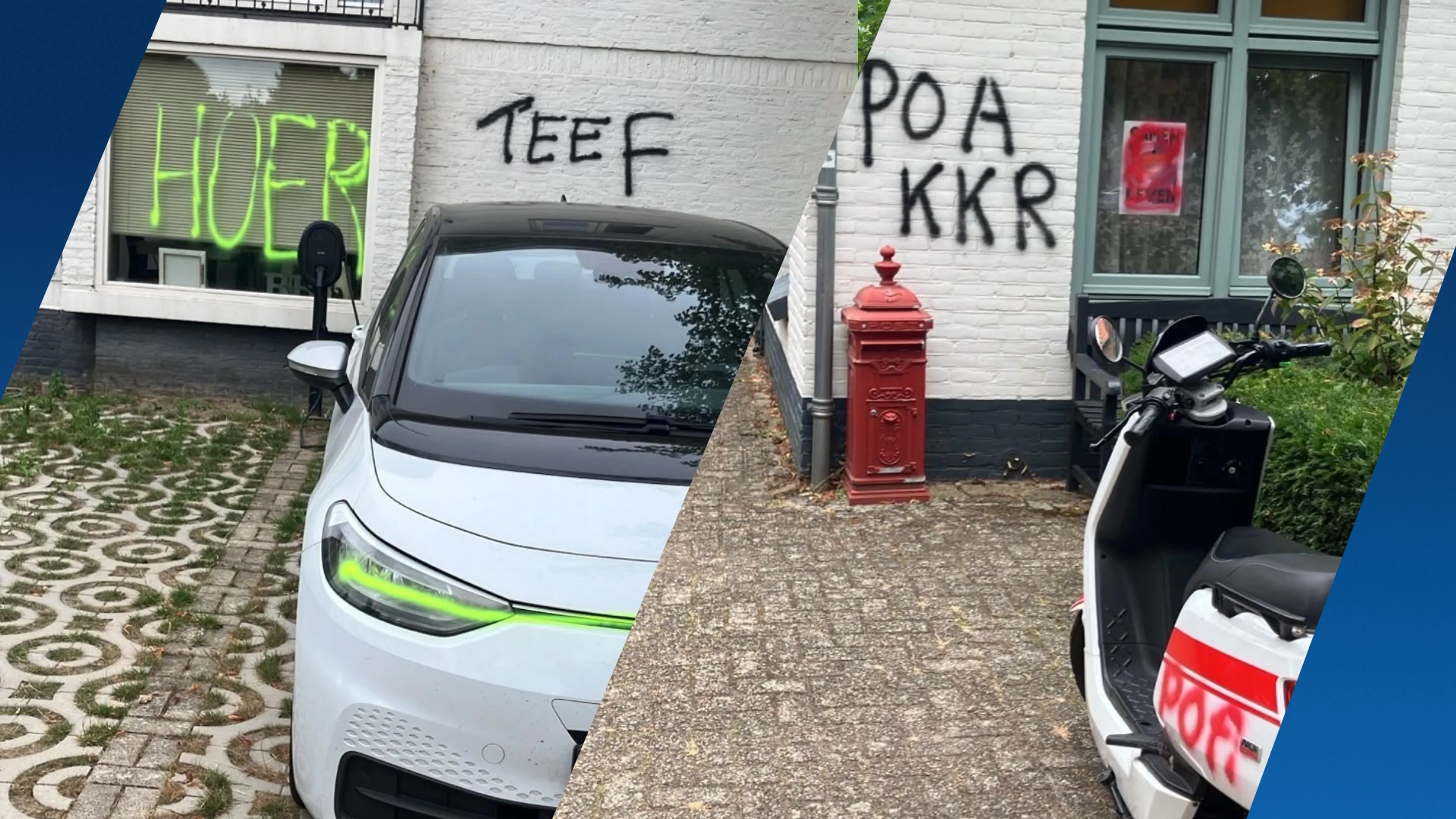 Huizen van azc-voorstanders beklad met leuzen in Engelen