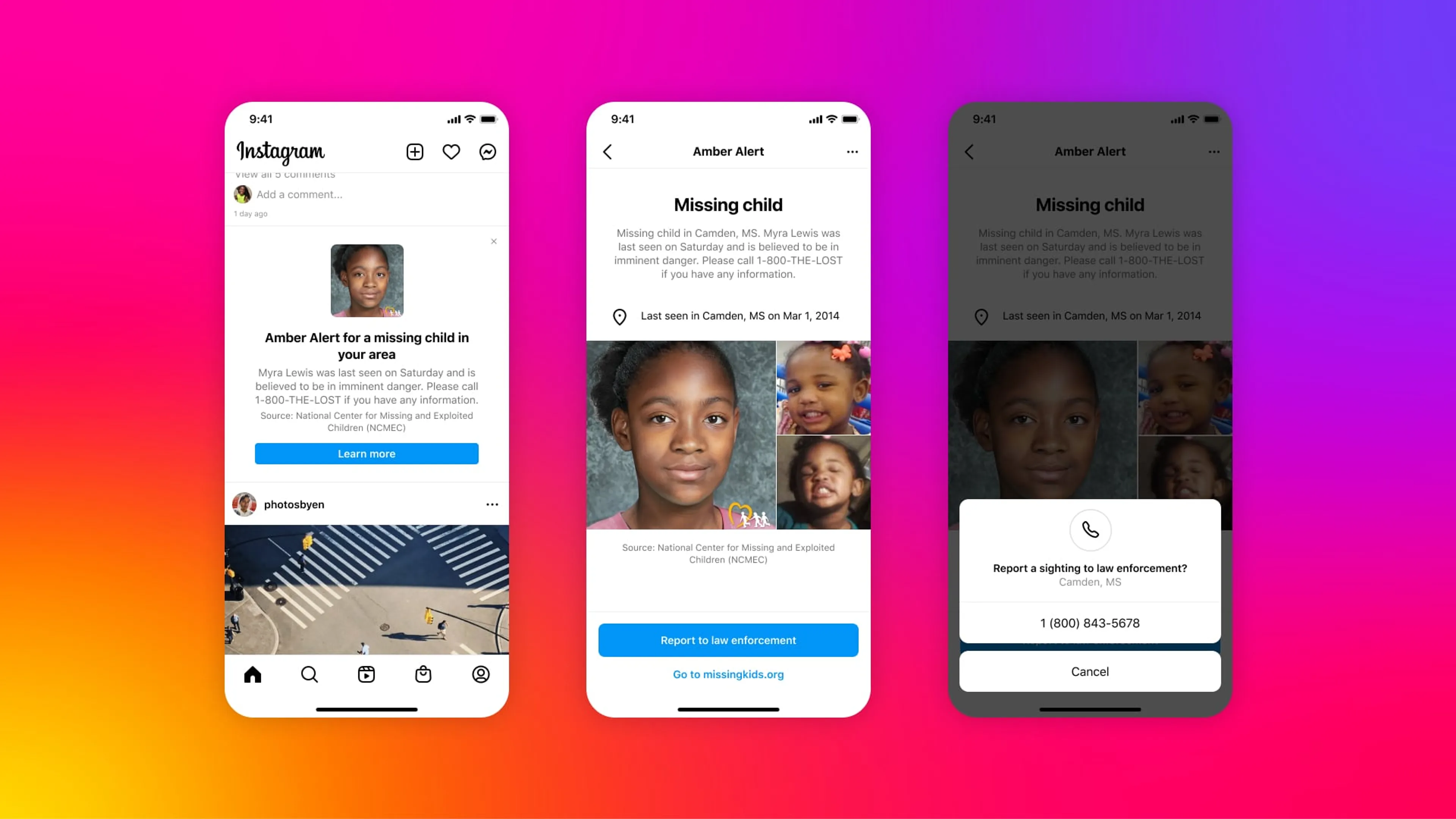 AMBER Alerts verschijnen binnenkort ook op Instagram