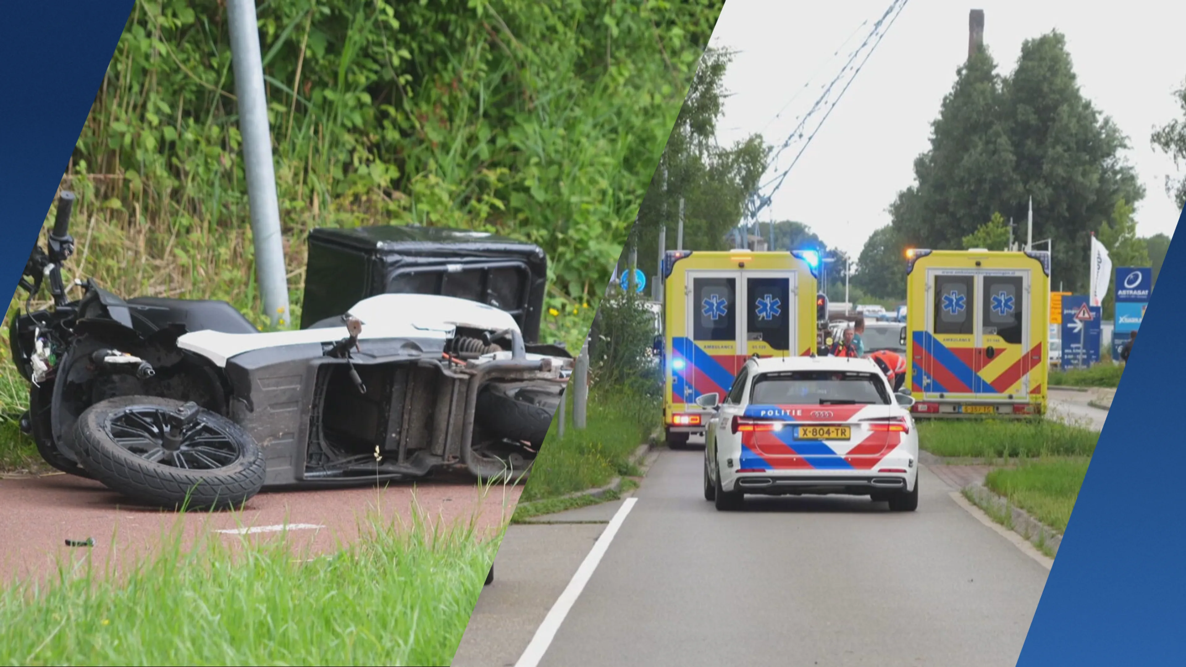 Scooterrijder zwaargewond na botsing met auto in Groningen