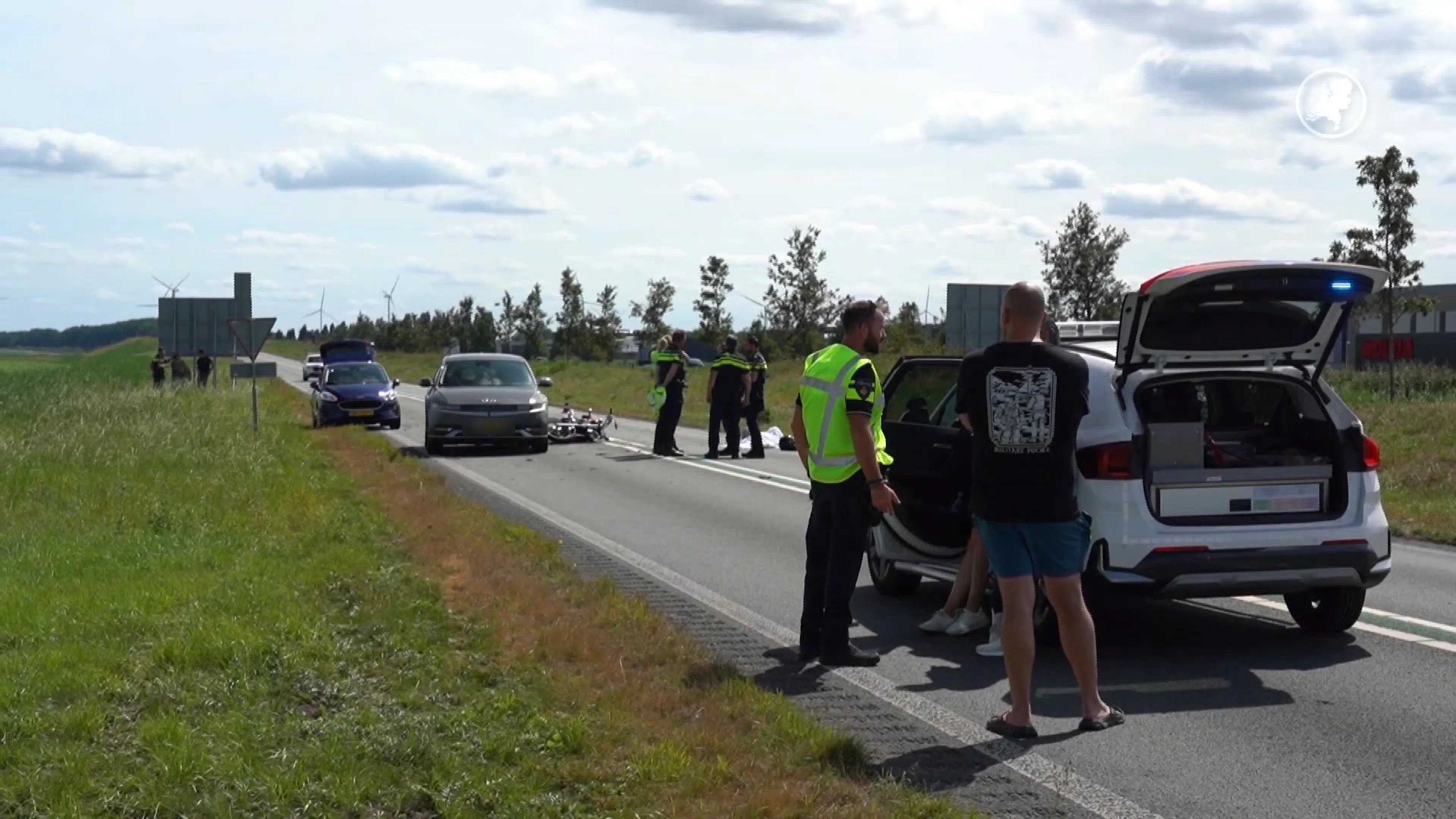 Bestuurster motor overleden na aanrijding op N307 bij Dronten