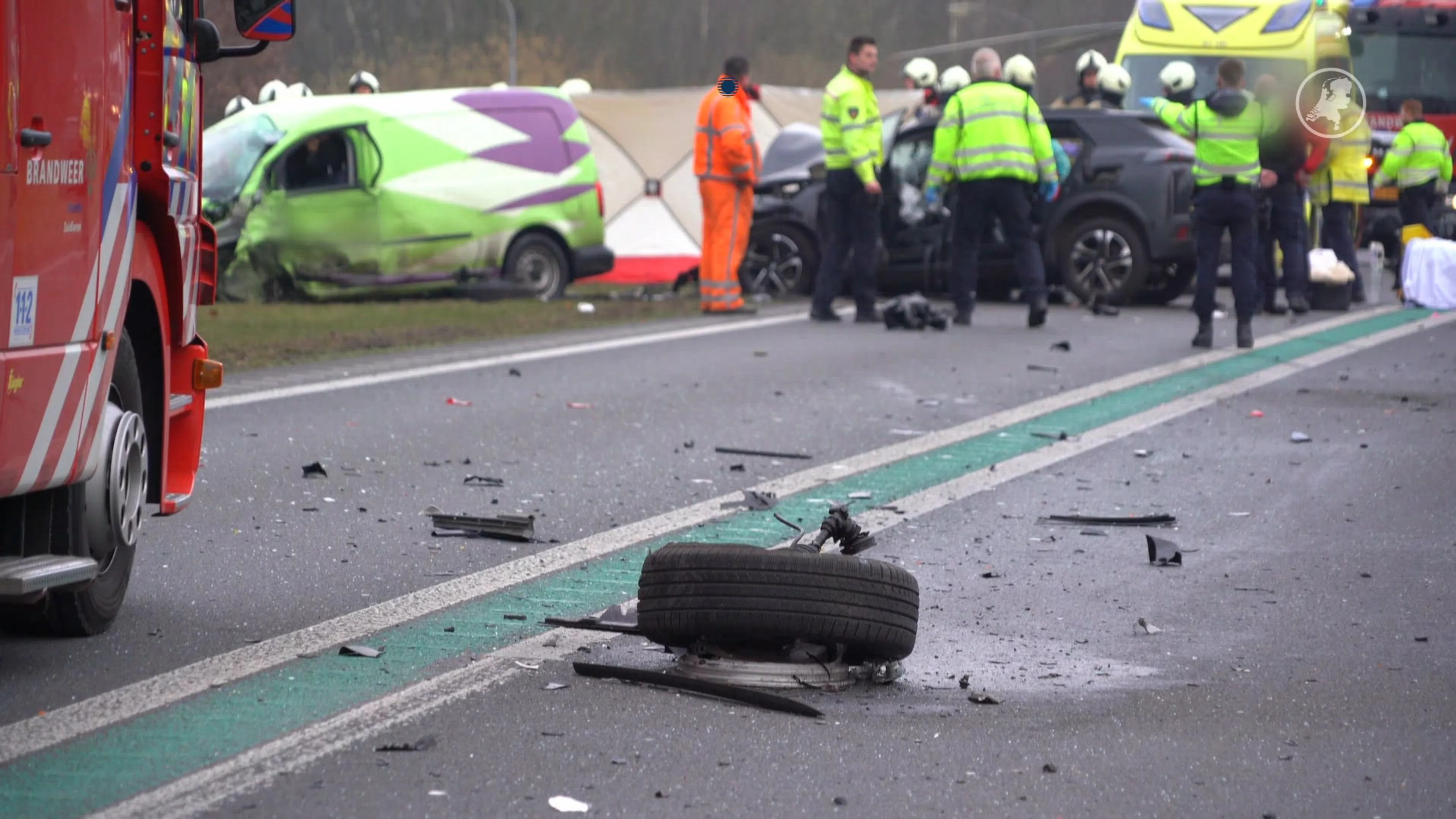 Meerdere gewonden bij heftig ongeval op N34 bij Schipborg