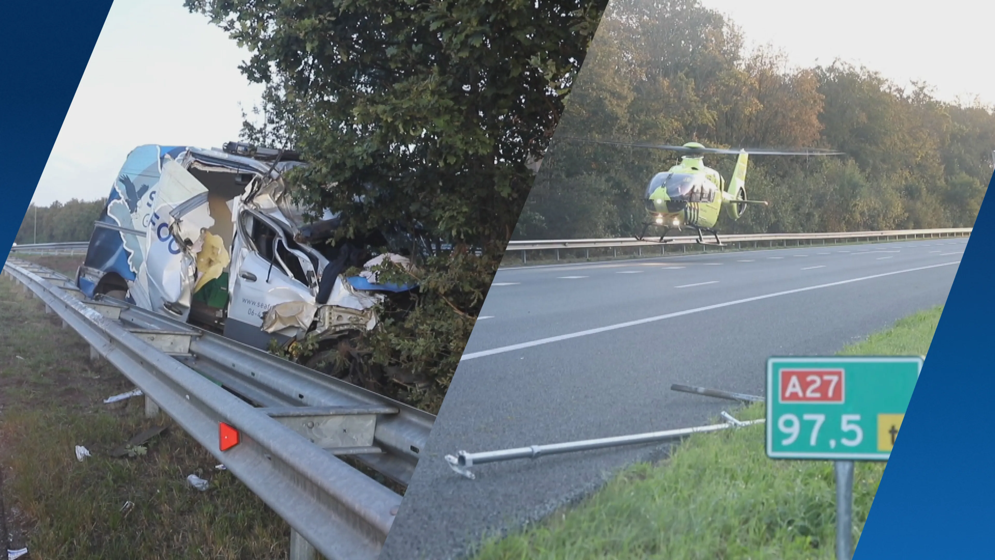 Ernstig ongeval op A27: bestuurder bevrijd uit wrak bestelbus