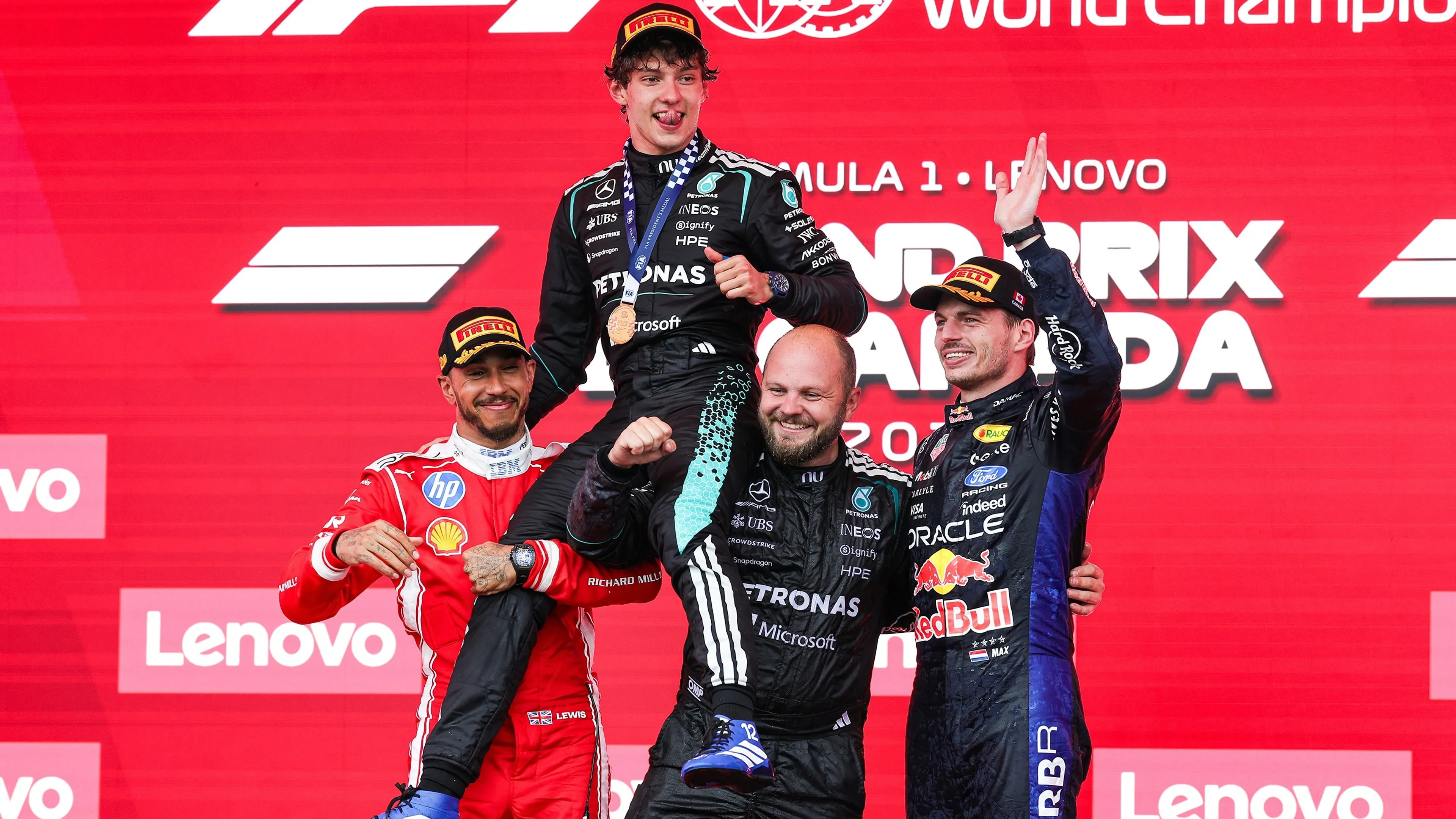 Verstappen voor het eerst dit seizoen op podium, derde plek in GP Canada
