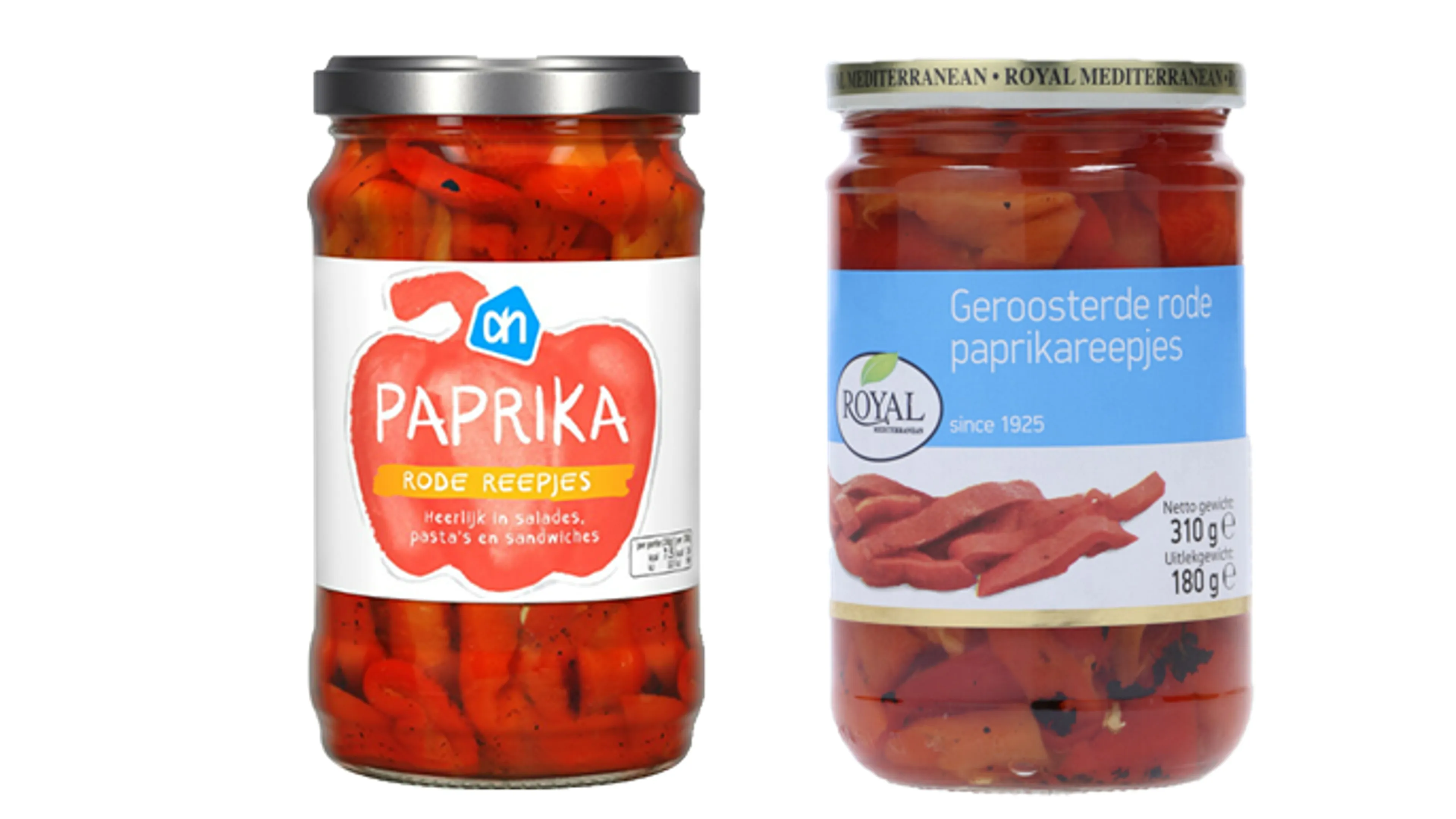 Veiligheidswaarschuwing AH-paprikareepjes om glas in verpakking