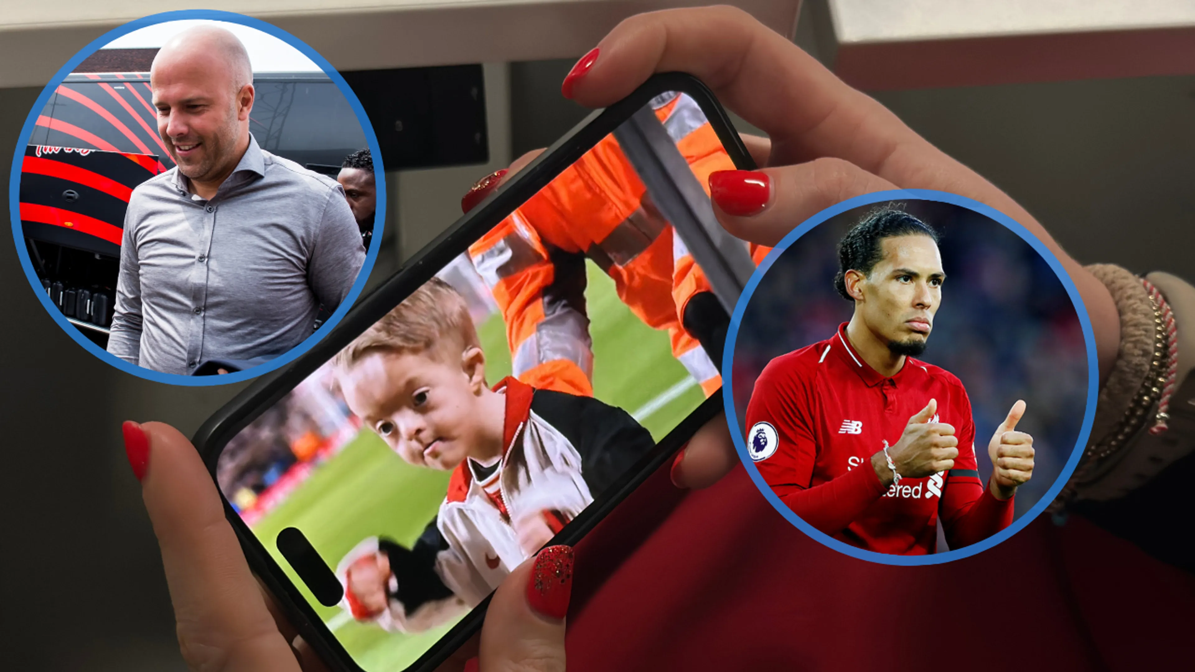 Ontroerend: Virgil van Dijk en Arne Slot maken de dag van supportertje Isaac (6)