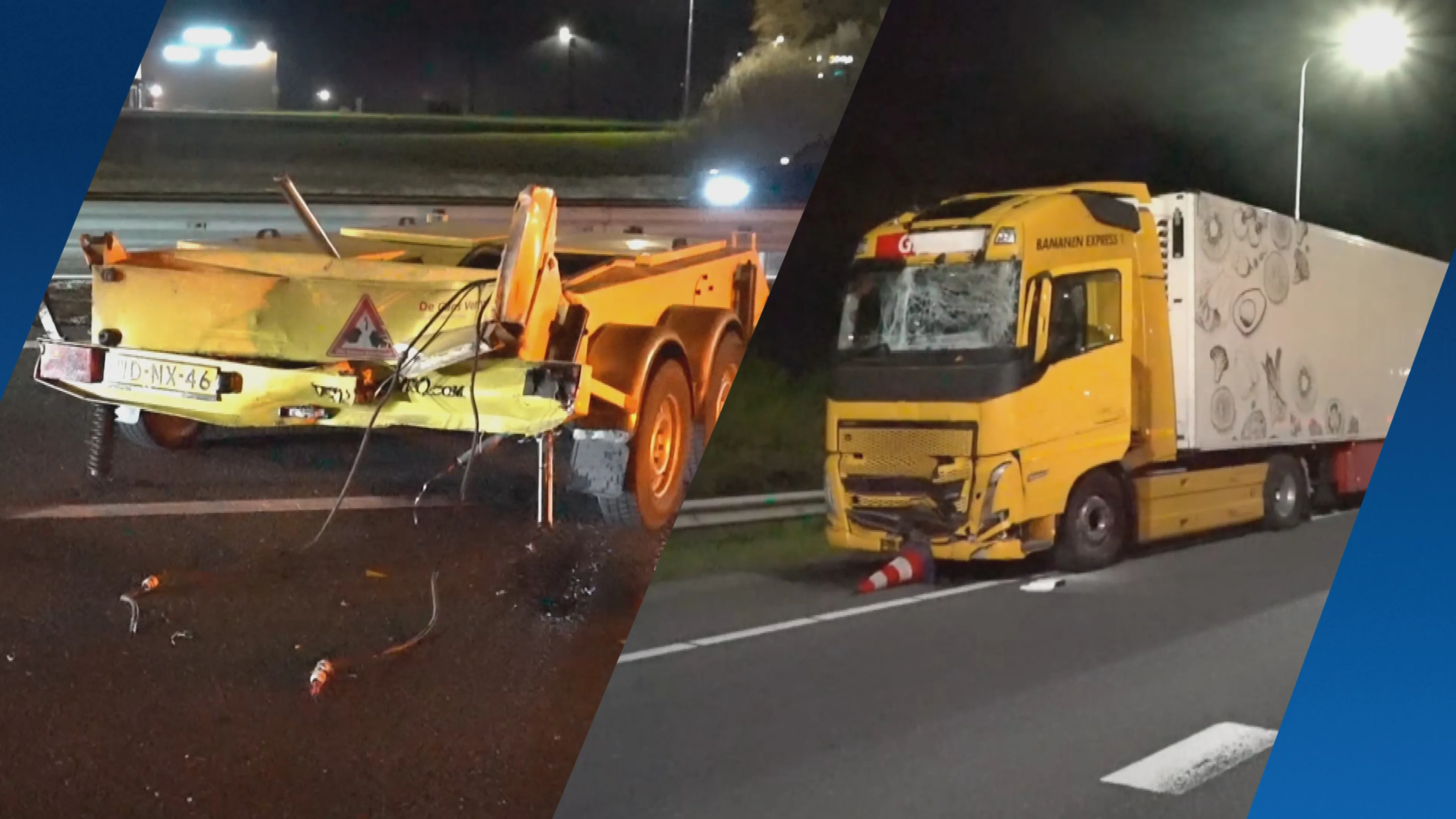 Grote schade nadat vrachtwagen op pijlwagen klapt op A28 bij Zwolle